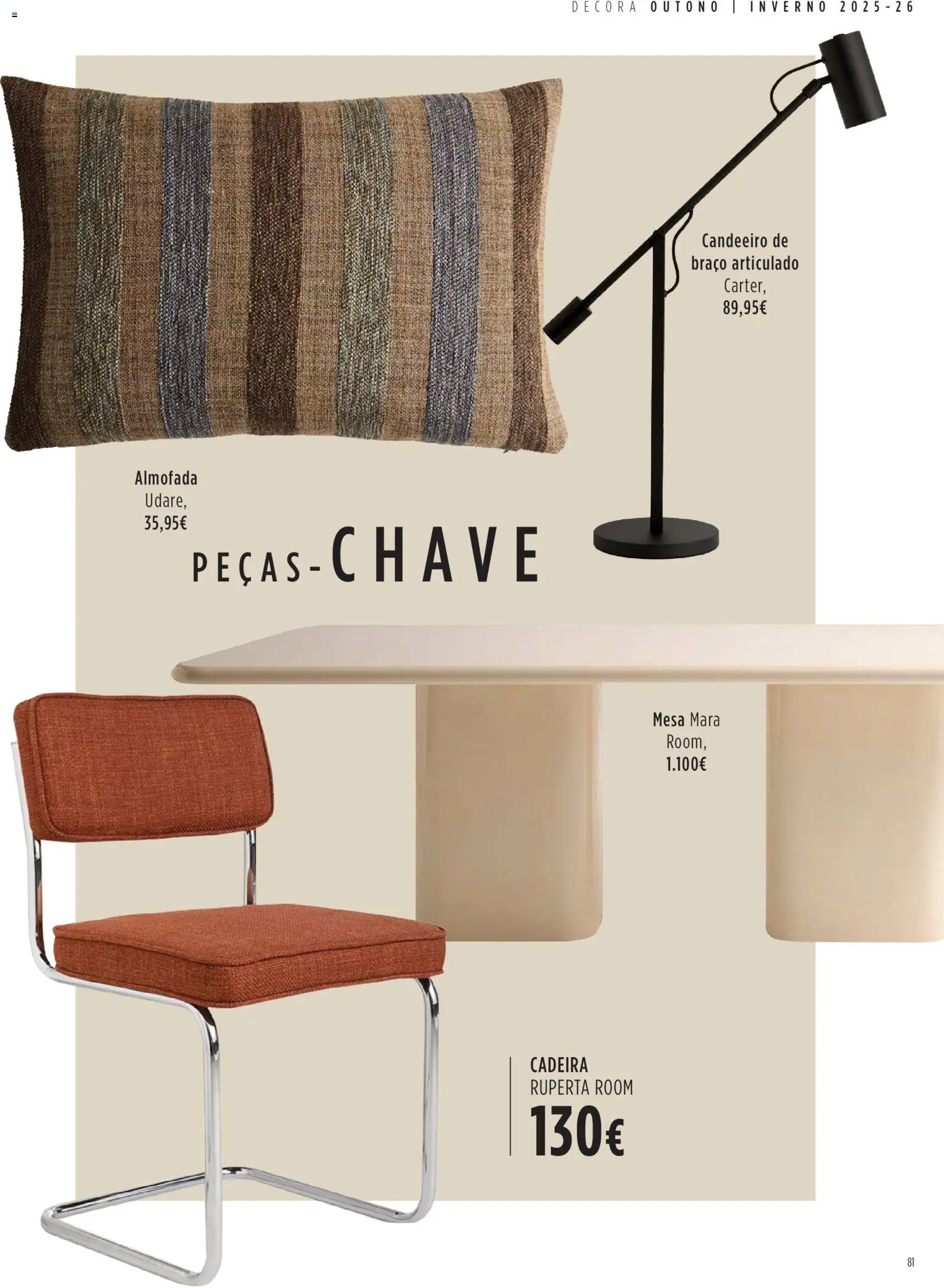 El Corte Ingles Decora │ válido de 23.10.2025 | Página: 81 | Produtos: Candeeiro, Almofada, Mesa, Cadeira