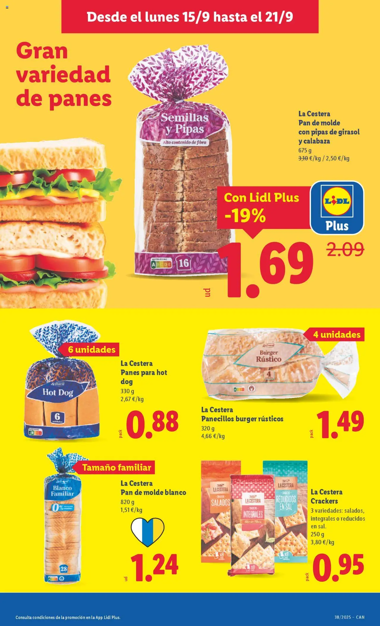 Lidl - Canarias  │ válido desde el 15.09.2025 | Página: 13 | Productos: Παραθυρόφυλλο, Πράσινο τσάι, Pan, Pan de molde