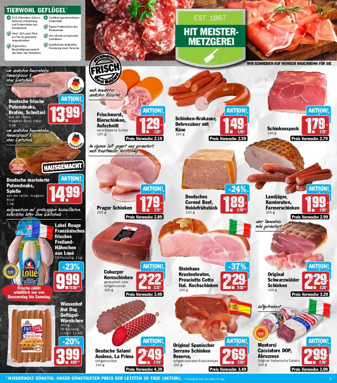 HIT Prospekt 	 – gültig ab 22.09.2025 | Seite: 5 | Produkte: Käse, Salami, Serrano schinken, Saft