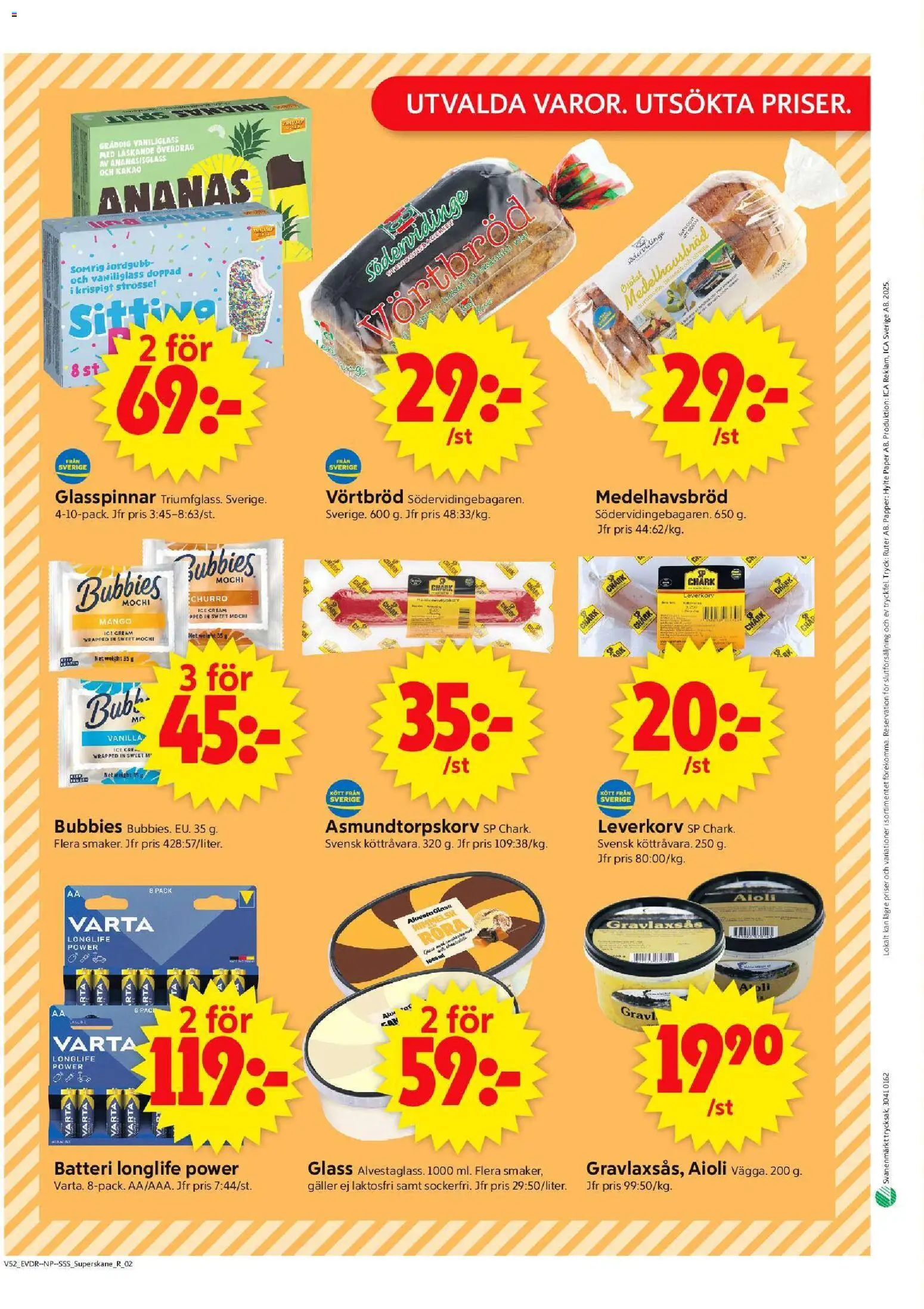 ICA Supermarket reklamblad aktuell från 22.12.2025 | Sida: 14 | Produkter: Glasspinnar, Aioli, Glass, Mango