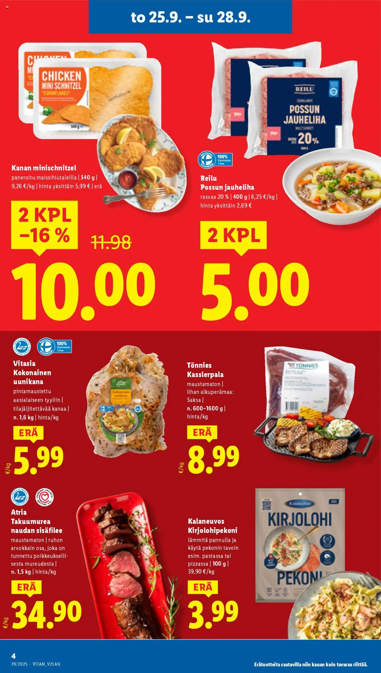 Lidl tarjoukset - Tampere – voimassa 25.09.2025 alkaen | Sivu: 6 | Tuotteet: Kirjolohi, Kokonainen, Jauheliha