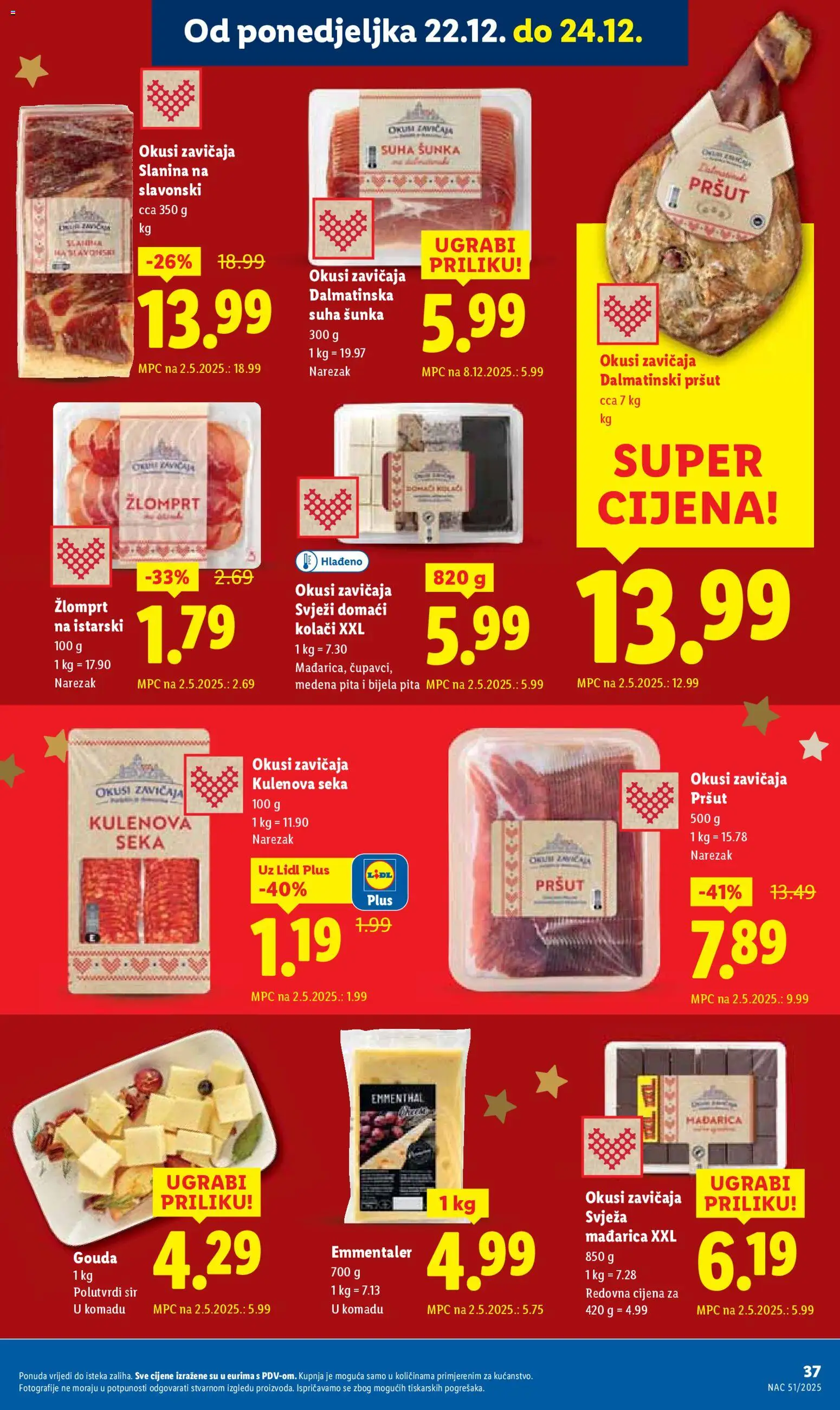 Lidl katalog | vrijedi od 18.12.2025 | Stranica: 37 | Proizvodi: Sir, Šunka, Pršut, Pita