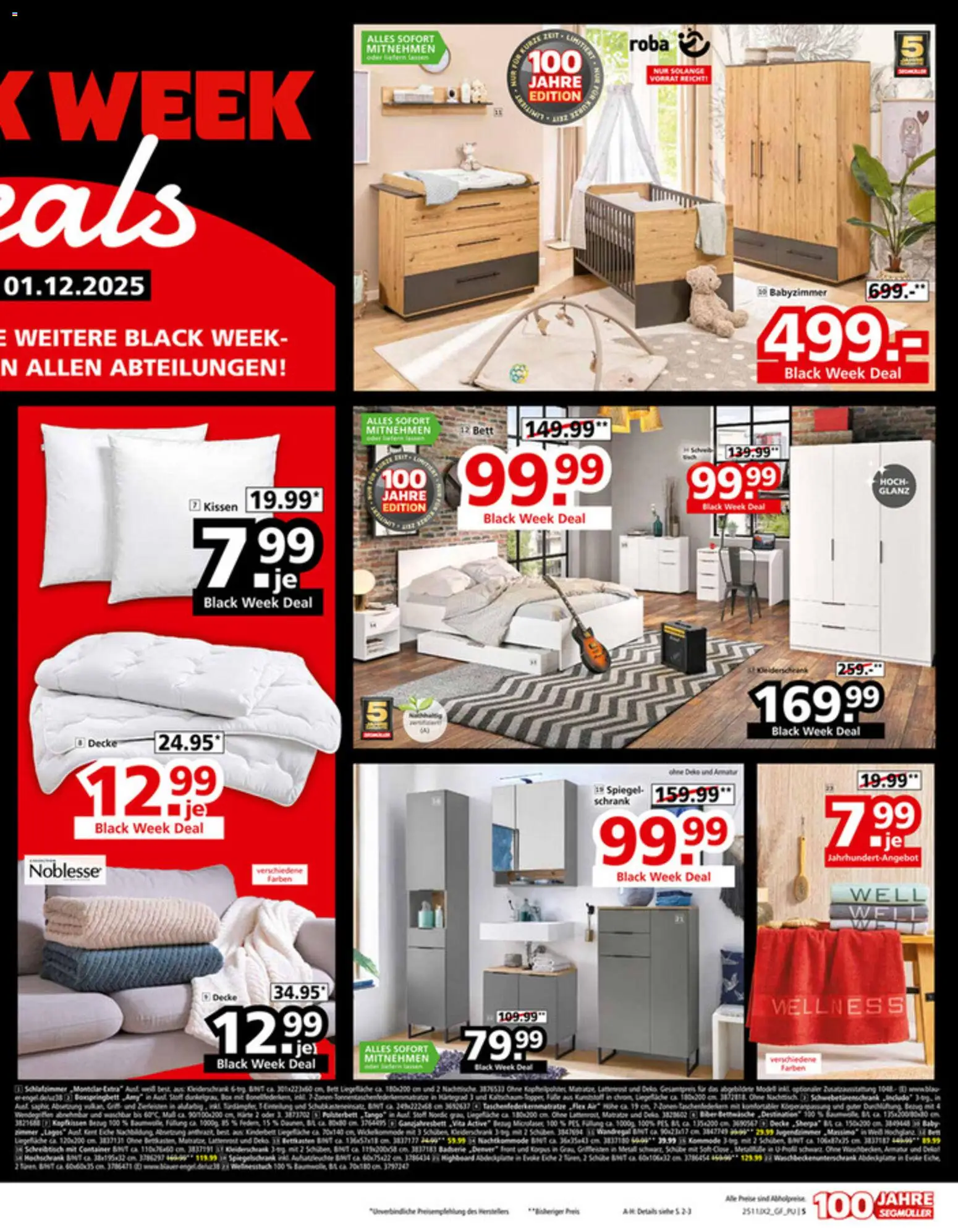 Segmüller - Black Friday – gültig ab 19.11.2025 | Seite: 5 | Produkte: Kissen, Kleiderschrank, Schrank, Kopfkissen