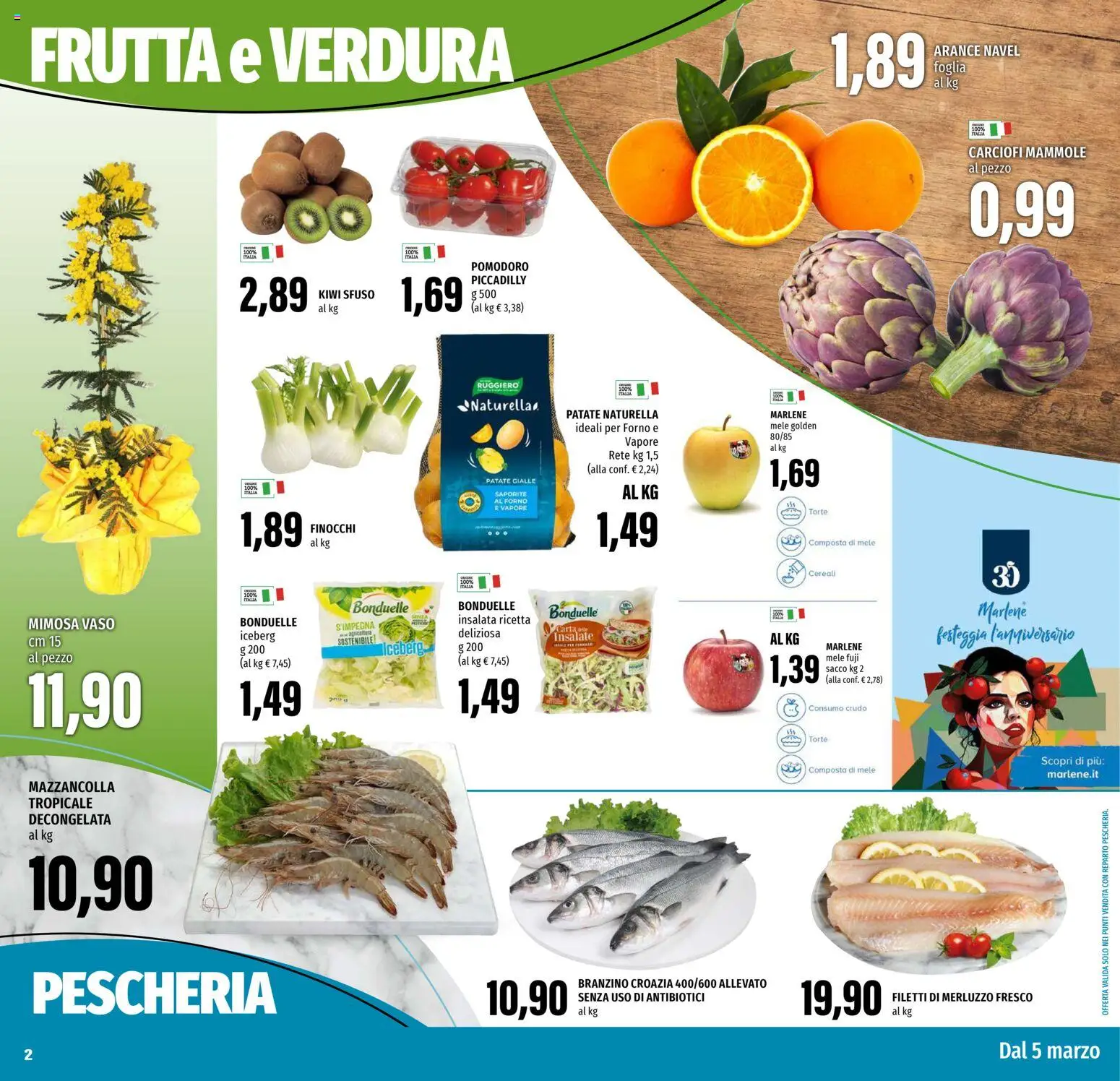 Volantino EMI del 05.03.2026 | Pagina: 2 | Prodotti: Merluzzo, Insalata, Finocchi, Forno