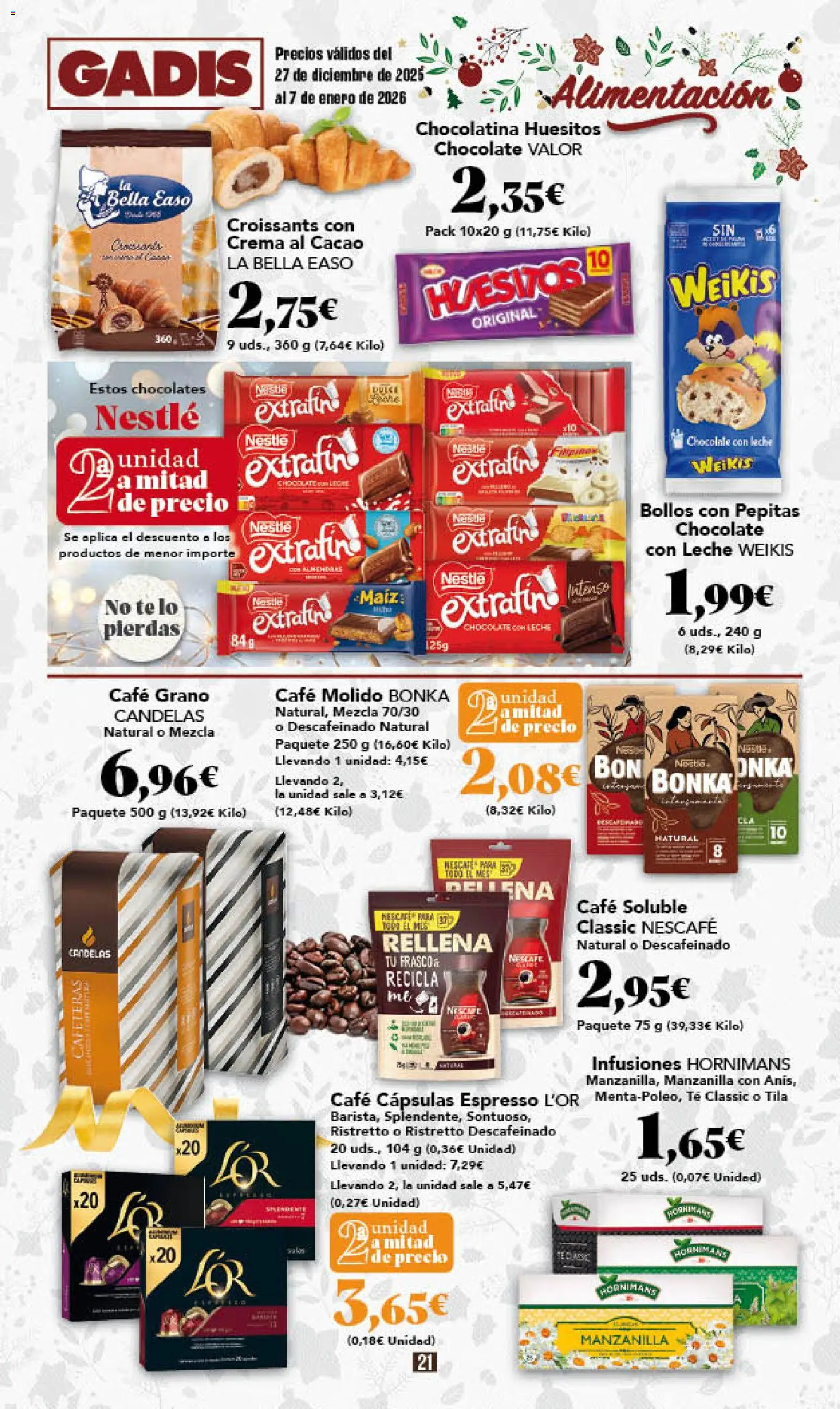 Gadis - folleto │ válido desde el 27.12.2025 | Página: 21 | Productos: Chocolate, Café molido, Crema, Chocolate con leche