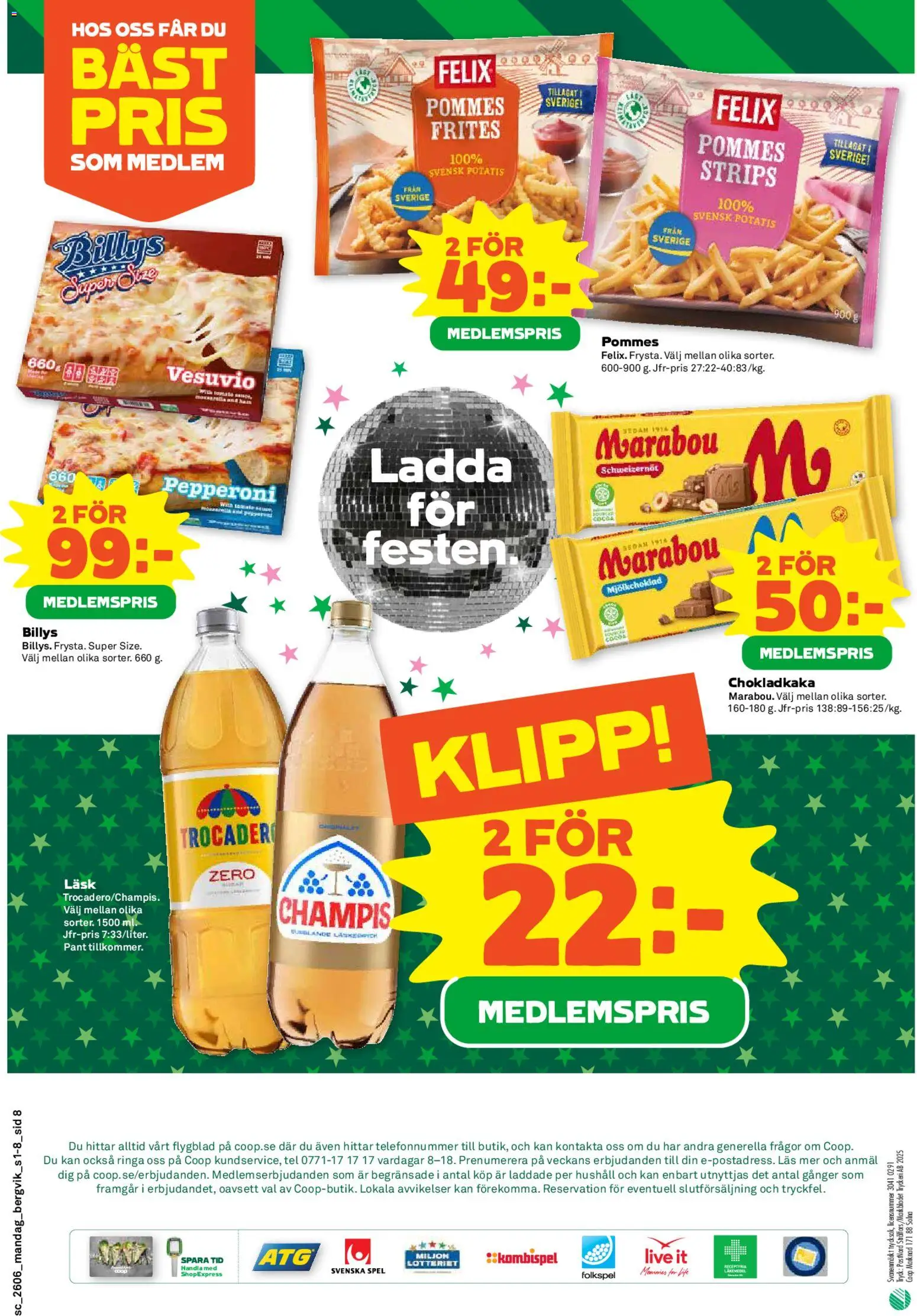 Stora Coop reklamblad aktuell från 02.02.2026 | Sida: 8 | Produkter: Chokladkaka, Potatis, Spel