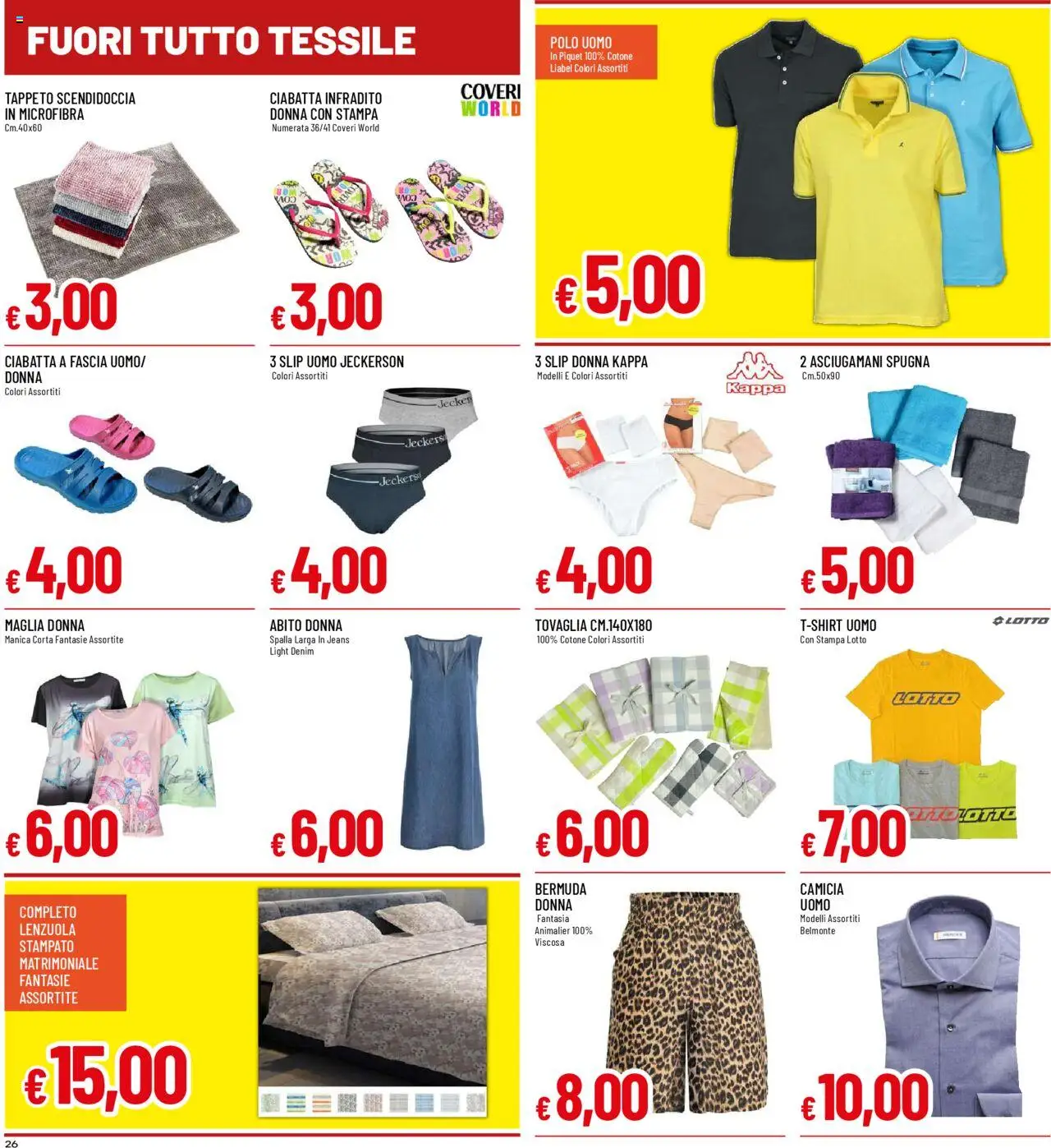 Volantino Famila del 18.08.2025 | Pagina: 26 | Prodotti: Spugna, Jeans, Polo, Tappeto