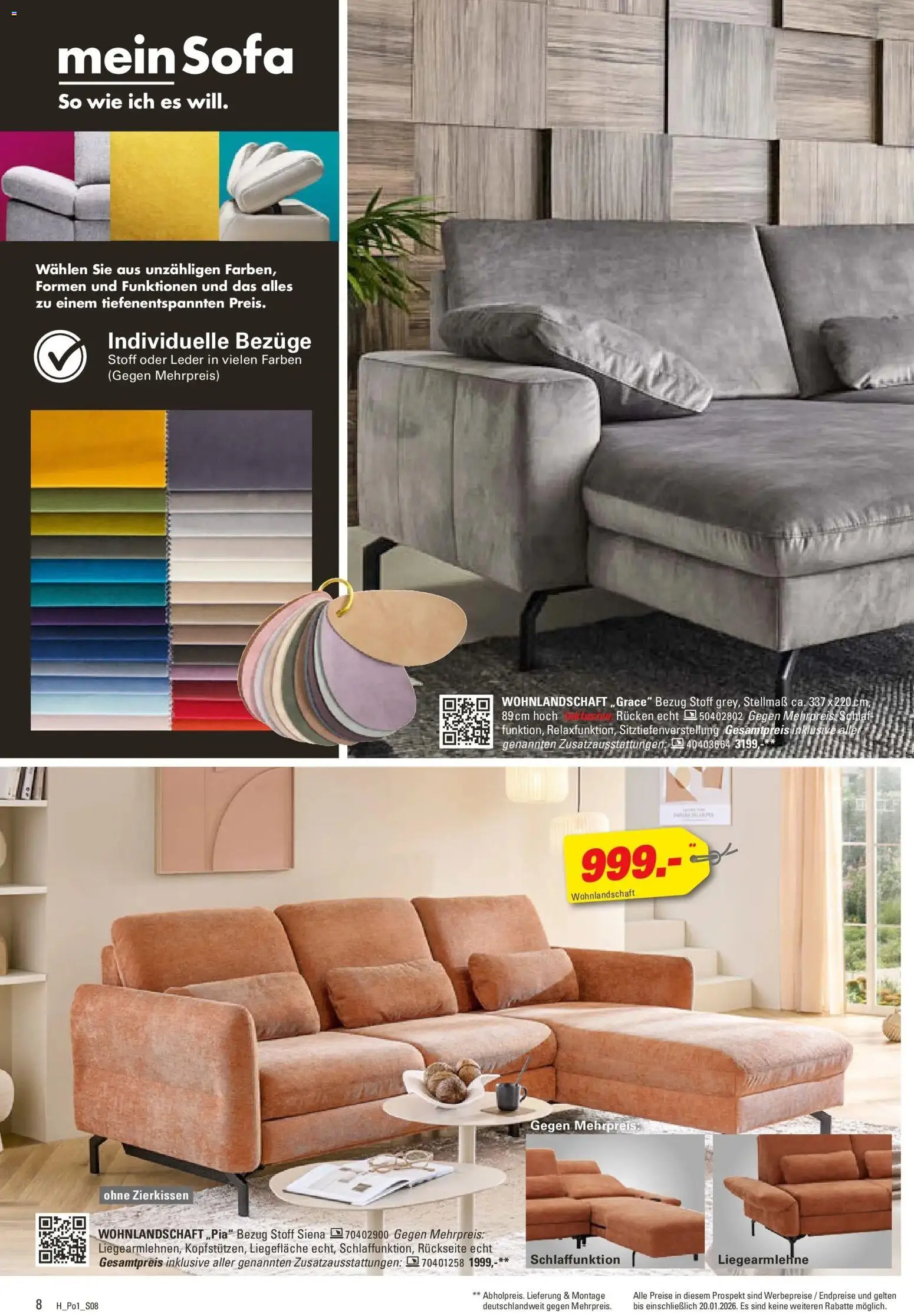 Höffner - Höffner: Möbelangebote – gültig ab 23.12.2025 | Seite: 8 | Produkte: Wohnlandschaft, Sofa