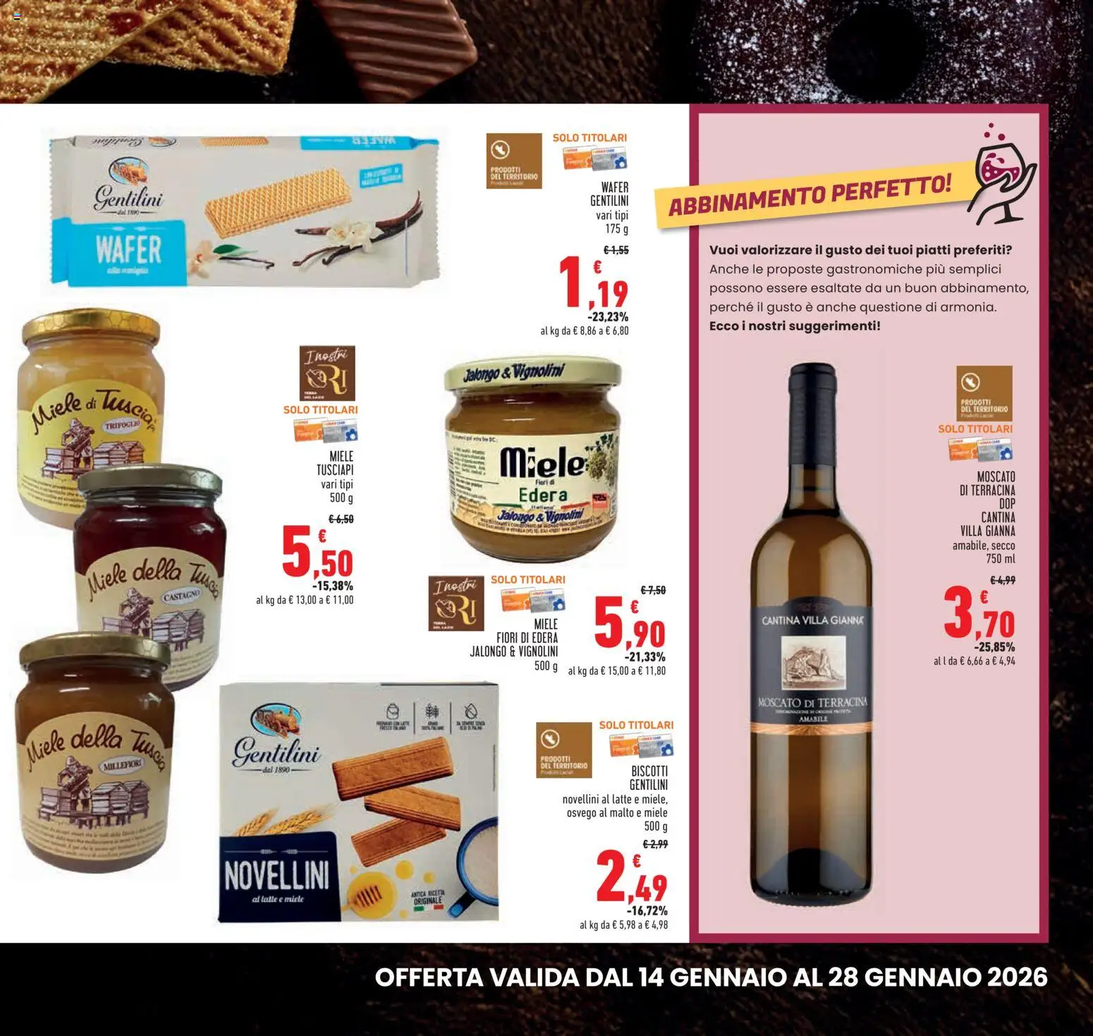 Volantino Conad del 14.01.2026 | Pagina: 11 | Prodotti: Biscotti, Latte, Miele