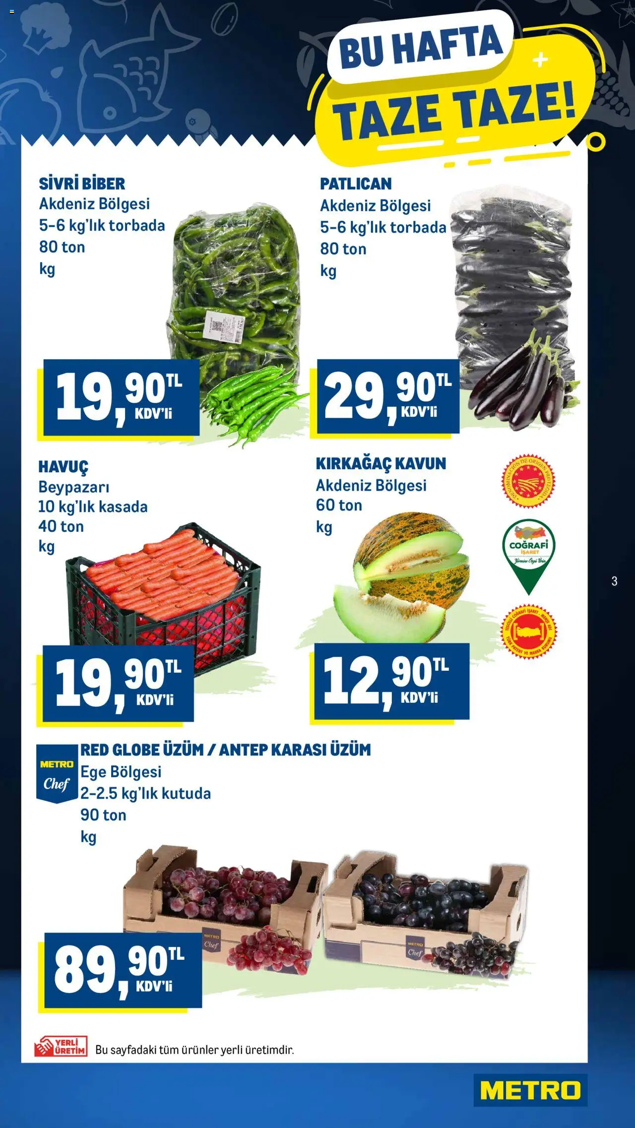 Metro Katalog - 21.08.2025 tarihinden itibaren geçerlidir | Sayfa: 3 | Ürünler: Havuç, Biber, Patlıcan, Kavun