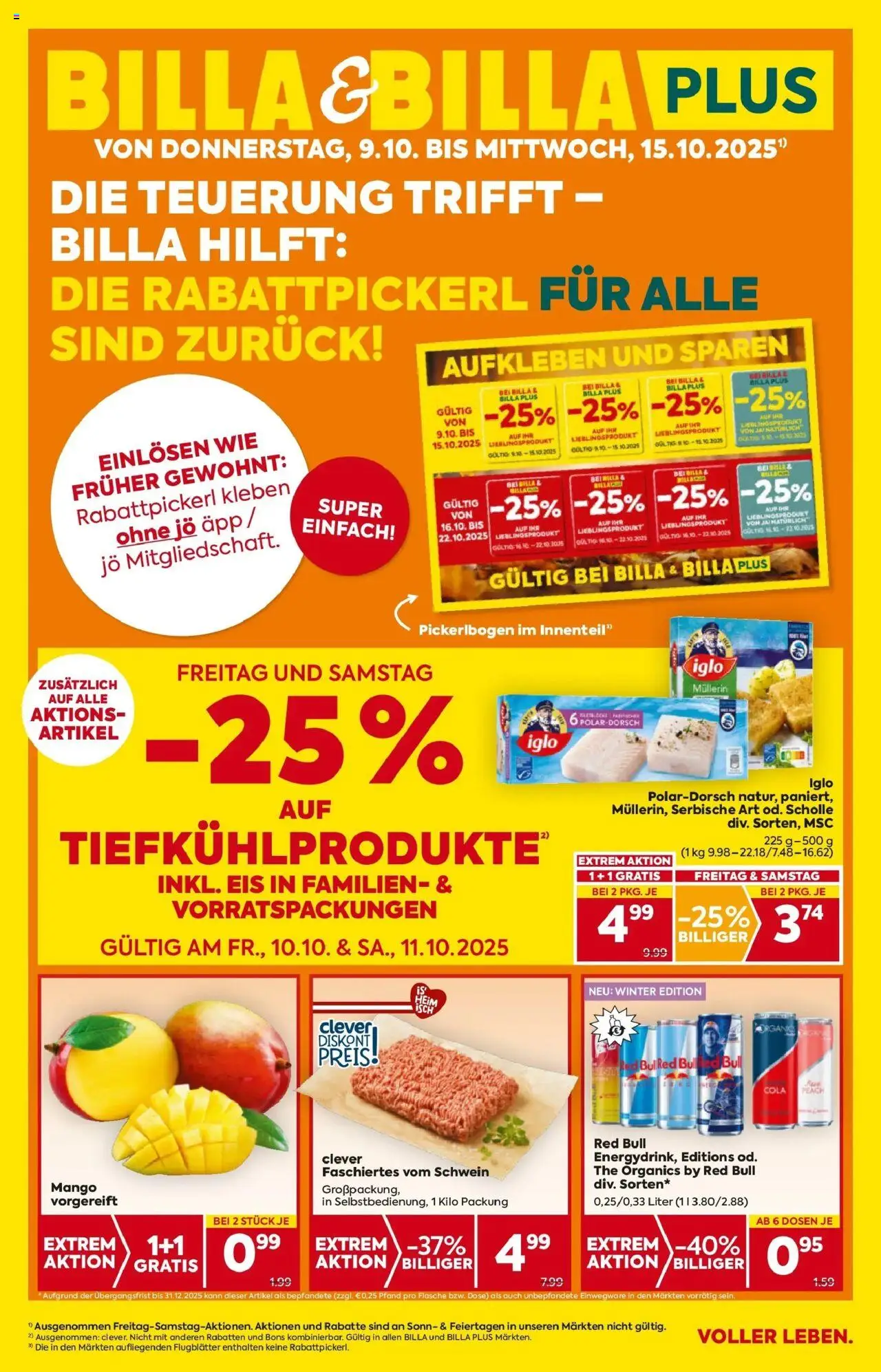 Billa Flugblatt - Amstetten, Neufurth gültig ab 09.10.2025 | Seite: 1 | Produkte: Eis, Mango