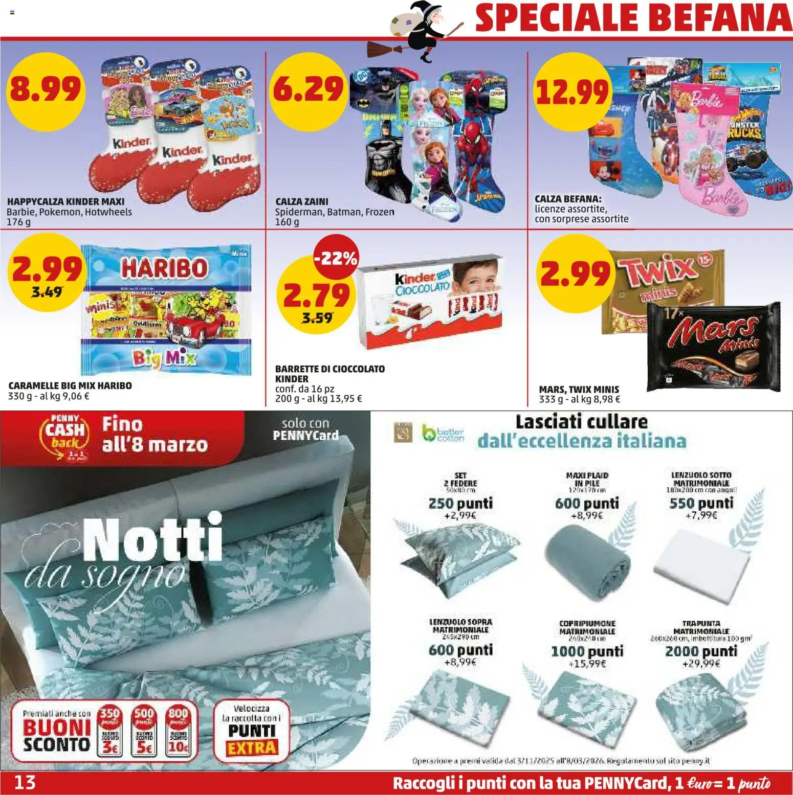 Volantino PENNY del 02.01.2026 | Pagina: 13 | Prodotti: Plaid, Cioccolato, Caramelle, Trapunta
