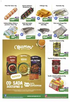 Europrom oборене цене - pregled Europrom kataloga - važi od 29.10.2025 | Strana: 2 | Proizvode: Pastrmka, Pileći file, Paprika, Oslić