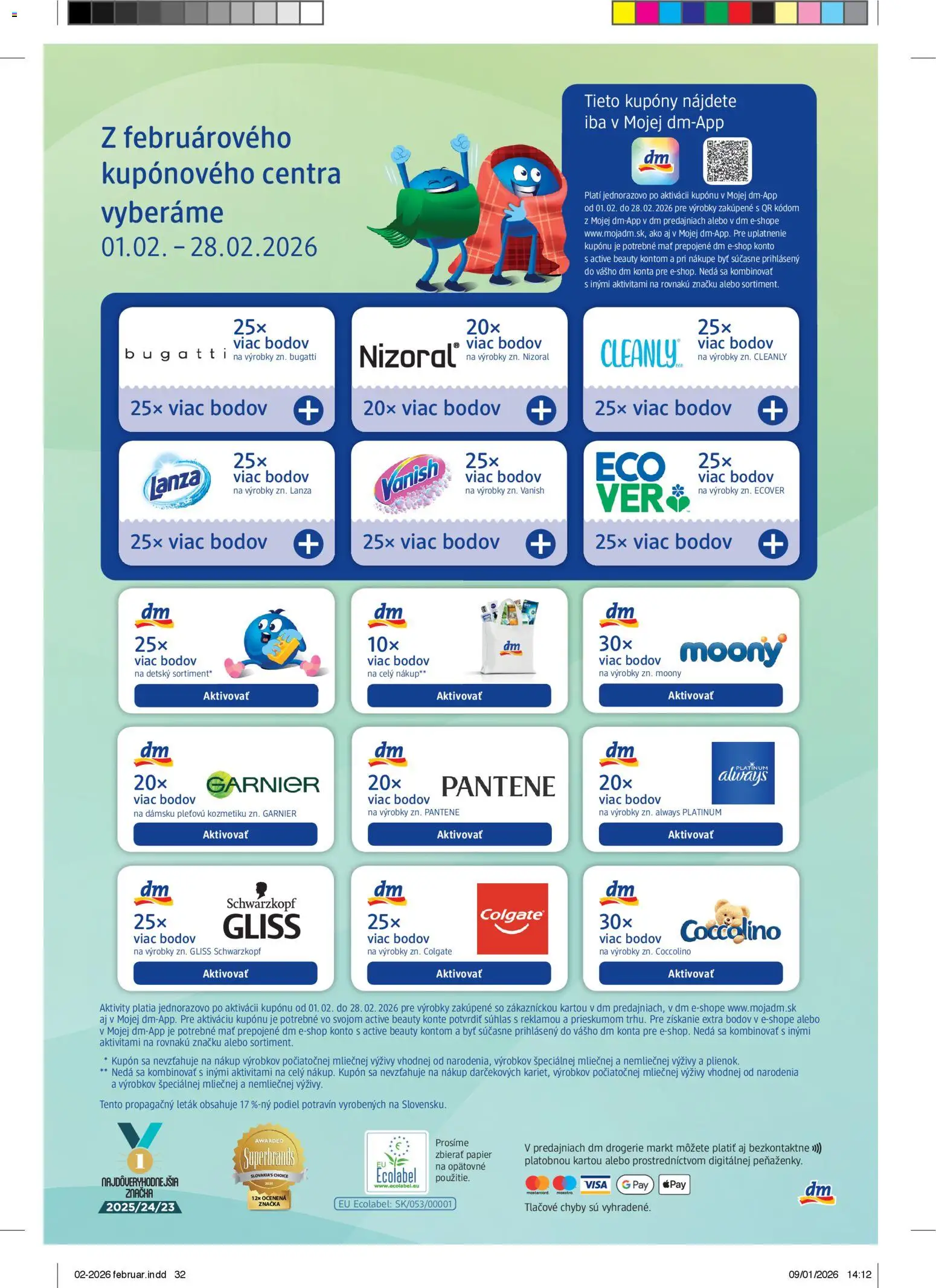 Nové dm drogerie akcie – leták je platný od 01.02.2026 | Strana: 32 | Produkty: Vanish, Coccolino