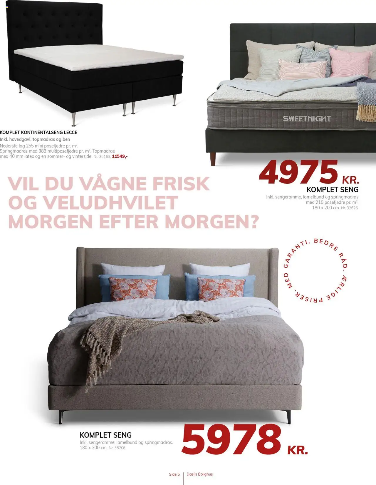 Daells Bolighus tilbudsavis – gyldig fra 11.09.2025 | Side: 5 | Produkter: Seng