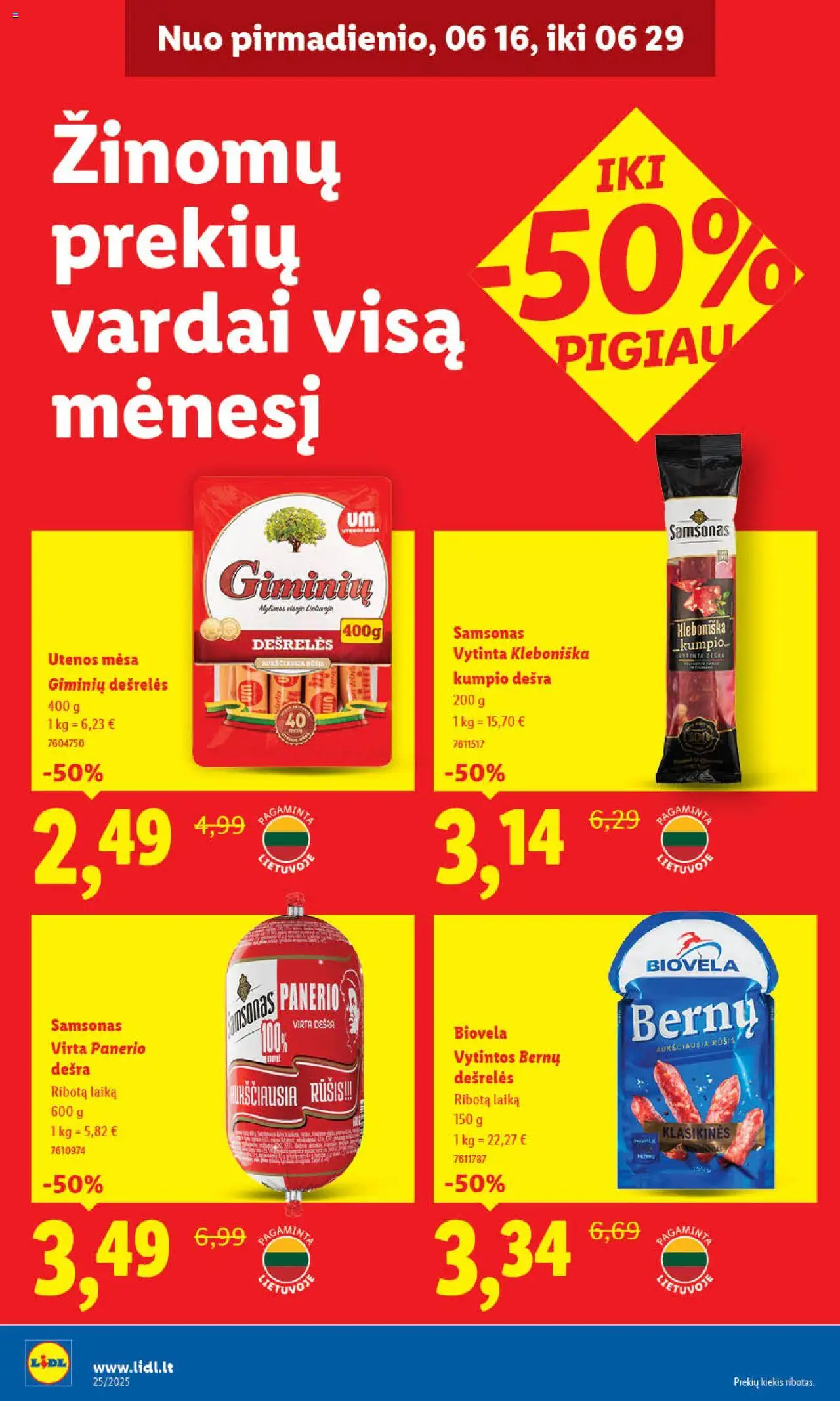 LIDL leidinys│galioja nuo 16.06.2025 | Puslapis: 24 | Prekių: Dešrelės, Dešra