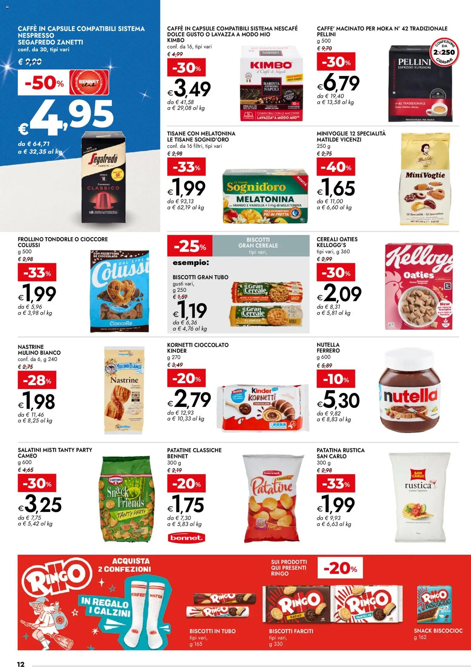 Volantino bennet del 27.12.2025 | Pagina: 12 | Prodotti: Cioccolato, Calzini, Nutella, Cacao