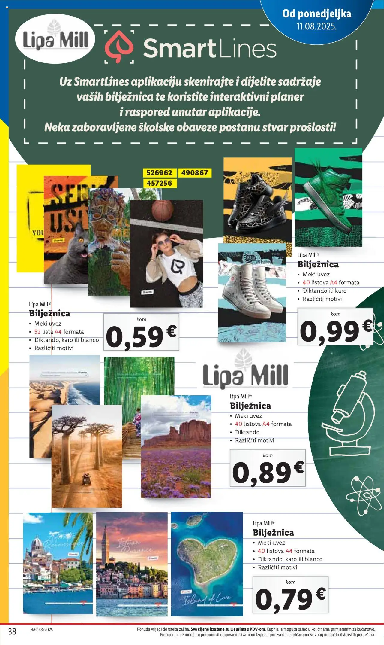 Lidl katalog | vrijedi od 31.07.2025 | Stranica: 38 | Proizvodi: Notebook, Bilježnica