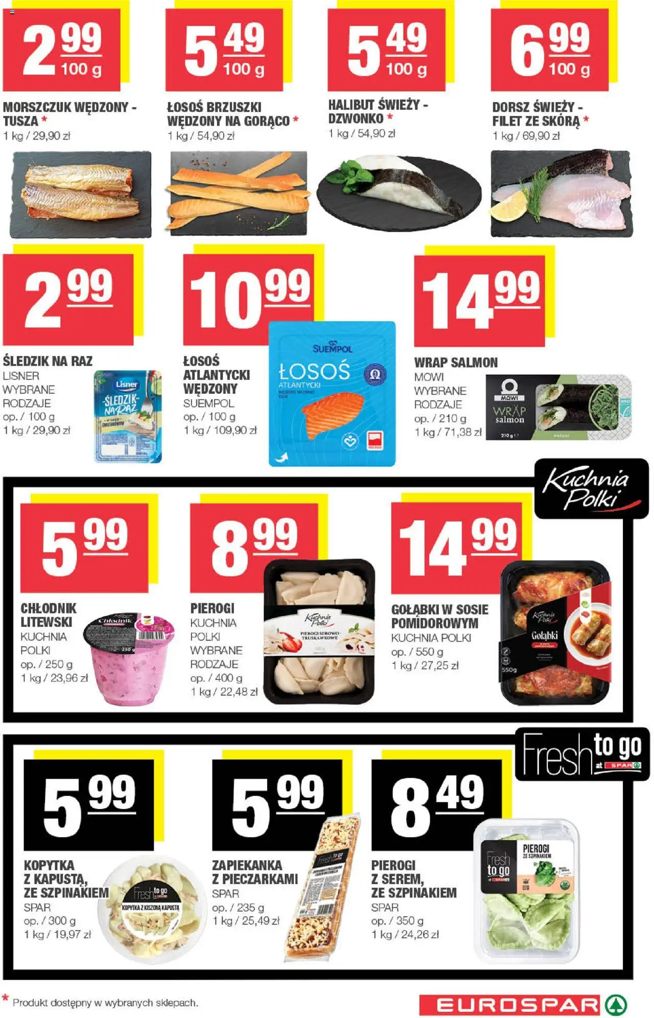 Spar Gazetka - Eurospar od 13.08.2025 | Strona: 7 | Produkty: Dorsz, Łosoś, Morszczuk, Kopytka