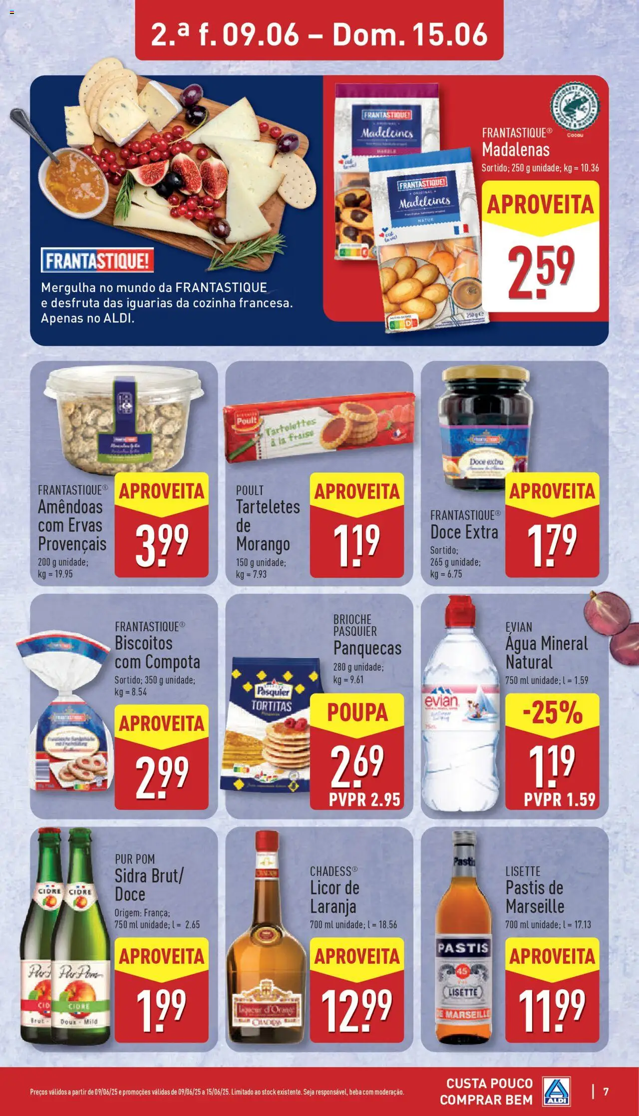 Aldi folheto │ válido de 09.06.2025 | Página: 7 | Produtos: Amêndoas, Panquecas, Licor, Biscoitos