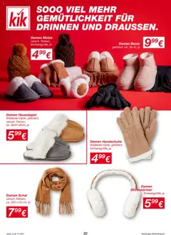 Kik Prospekt ab 06.10.2025 gültig | Seite: 22 | Produkte: Schal, Handschuhe