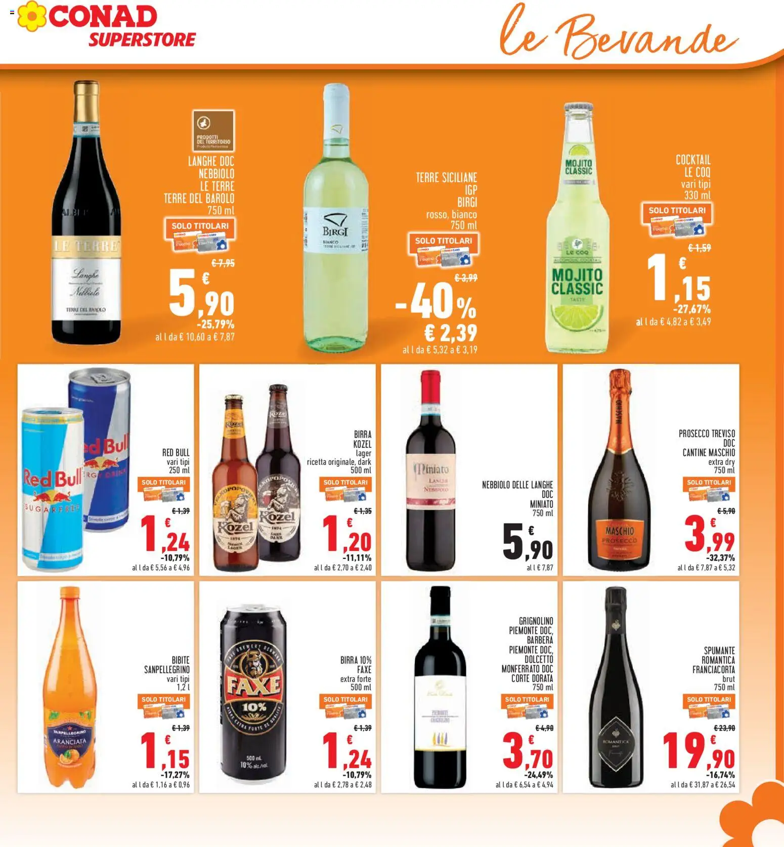 Volantino Conad del 23.04.2026 | Pagina: 21 | Prodotti: Prosecco, Spumante, Bibite, Red Bull