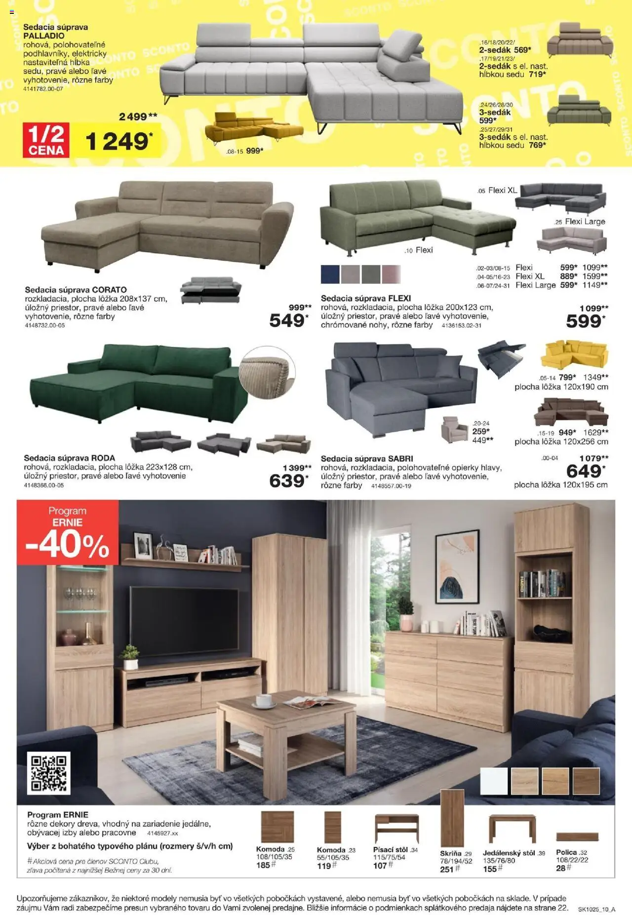 Sconto nábytok leták │ platný od 06.08.2025 | Strana: 10 | Produkty: Sedacia súprava, Skriňa, Jedálenský stôl, Stôl