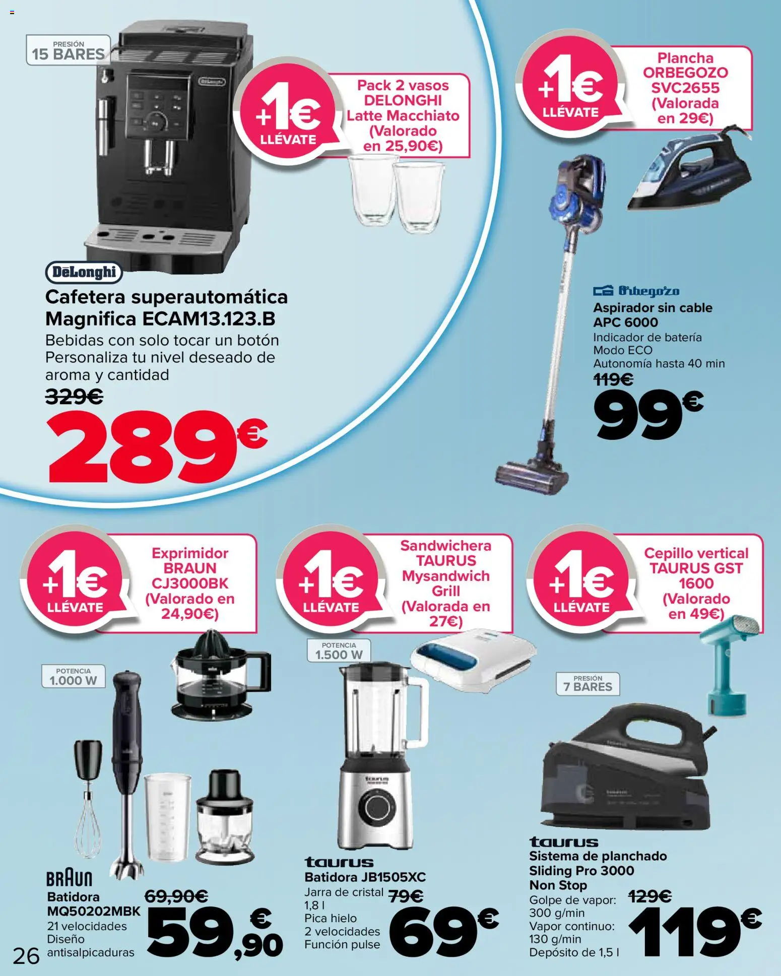 Carrefour Semana santa │ válido desde el 11.03.2026 | Página: 26 | Productos: Vasos, Cable, Plancha, Aspirador