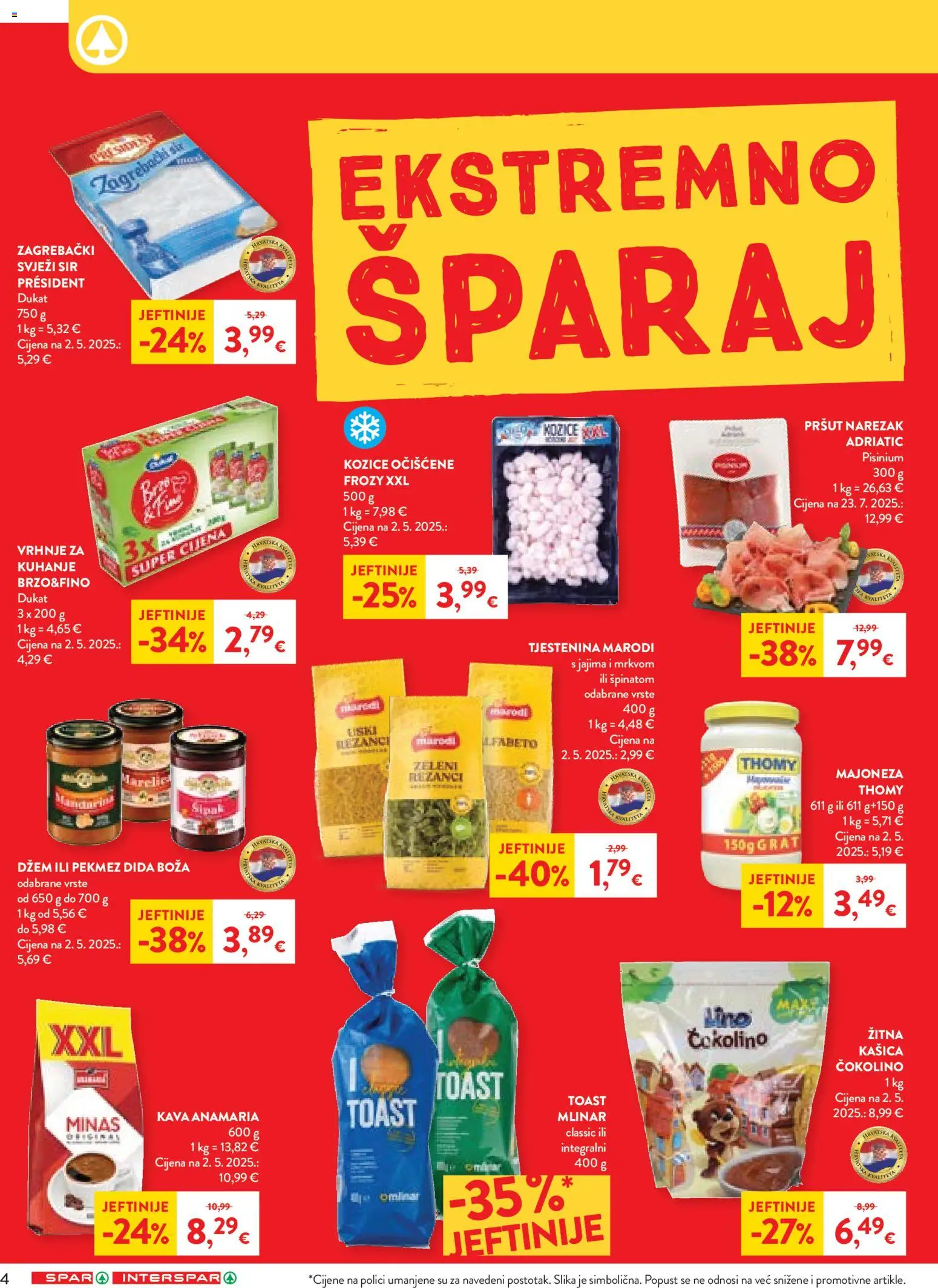 Spar katalog | vrijedi od 18.03.2026 | Stranica: 4 | Proizvodi: Kava, Toast, Narezak, Kozice