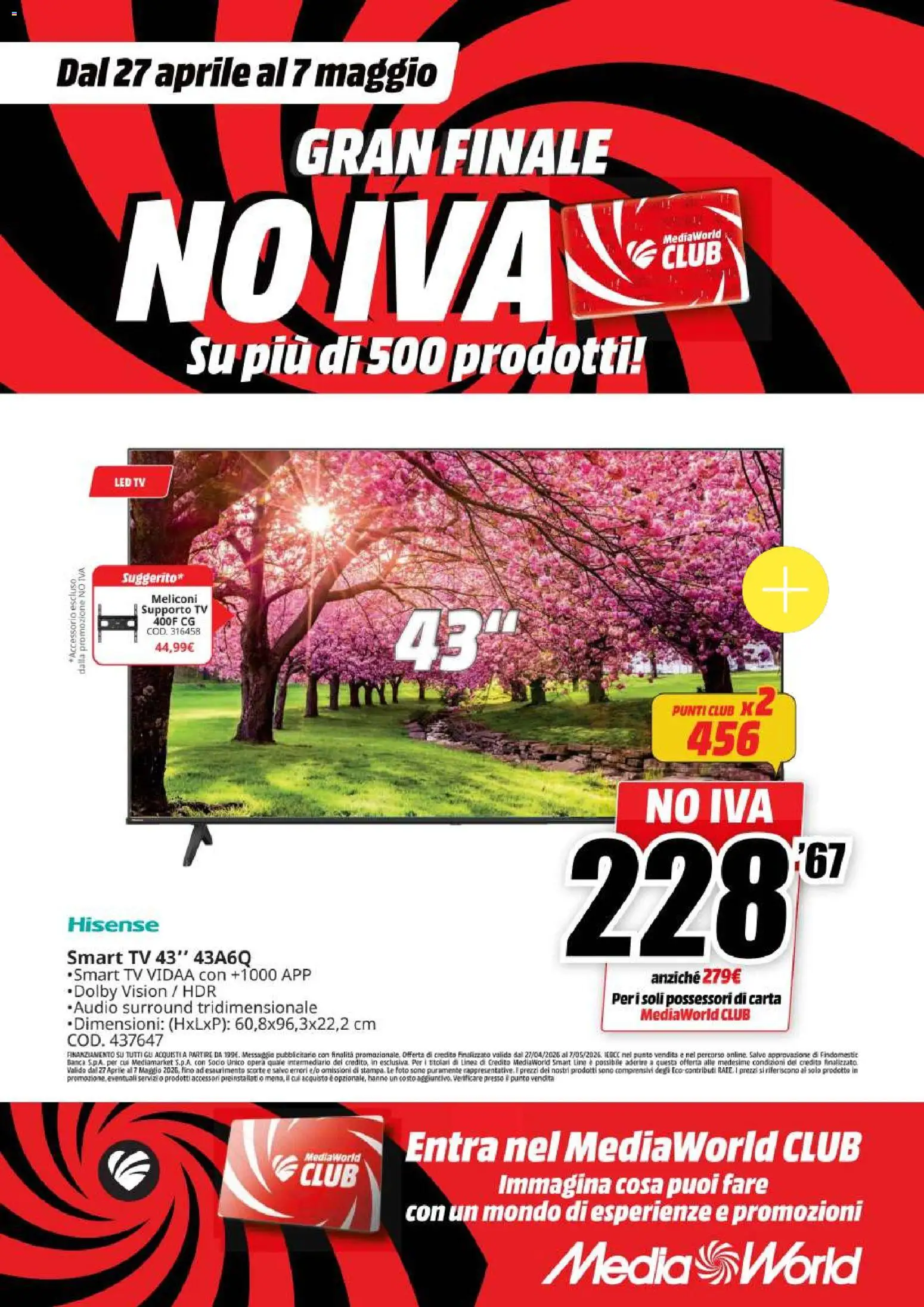 Volantino Media World del 27.04.2026 | Pagina: 4 | Prodotti: smart TV, TV