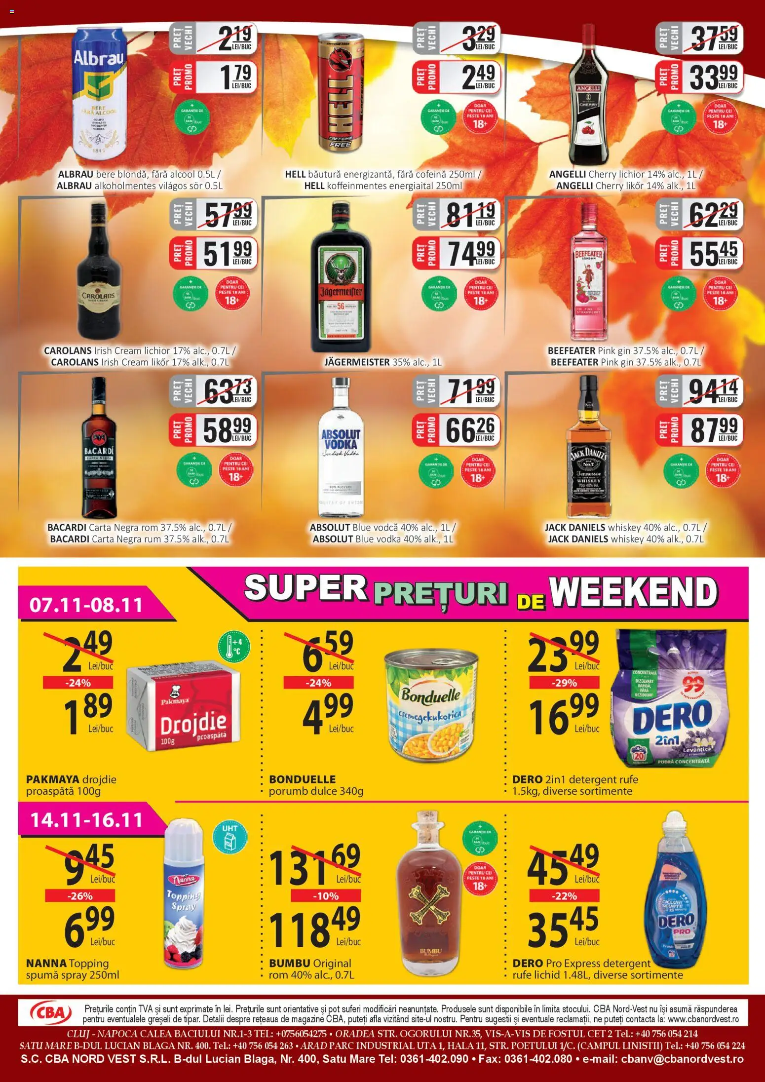 Noul catalog CBA – valabil de la 01.11.2025 | Pagină: 8 | Produse: Pudră, Detergent, Gin, Whiskey