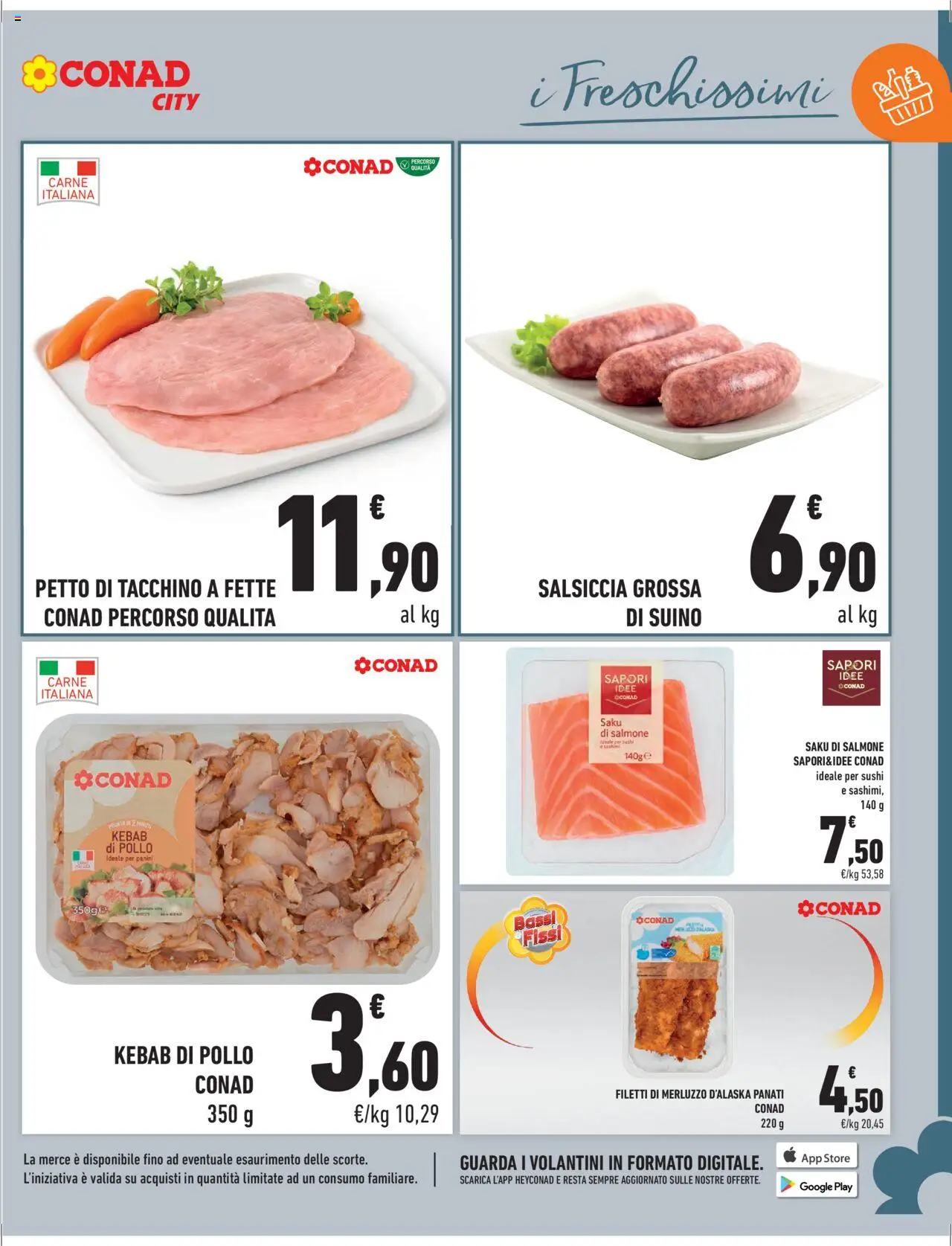 Volantino Conad del 12.09.2025 | Pagina: 11 | Prodotti: Pollo, Salmone, Merluzzo, Suino