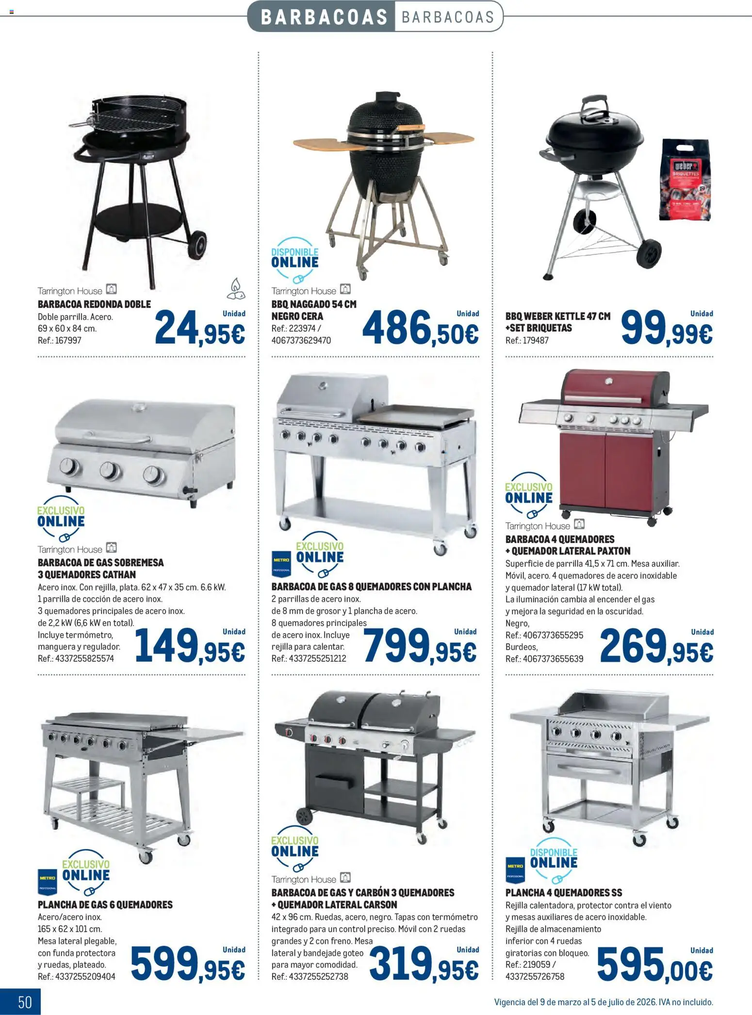 Makro - Especial Terrazas │ válido desde el 09.03.2026 | Página: 50 | Productos: Funda, Quemador, Plancha, Termómetro
