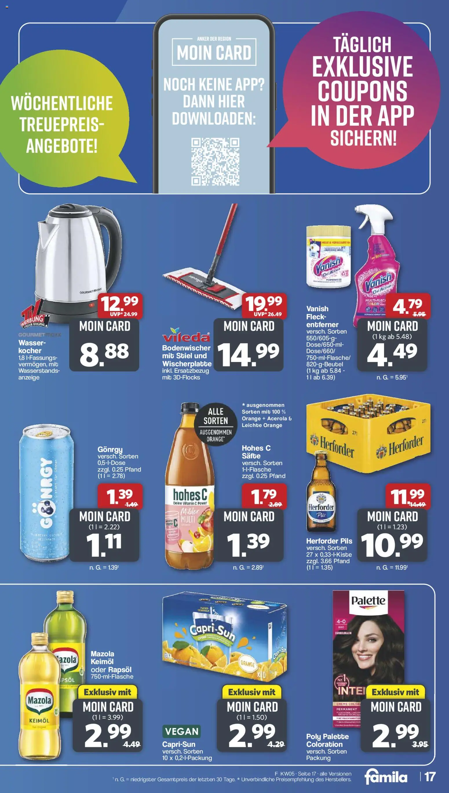 Famila Nordwest Prospekt 	 – gültig ab 26.01.2026 | Seite: 17 | Produkte: Rapsöl, Creme, Wasser, Hohes c