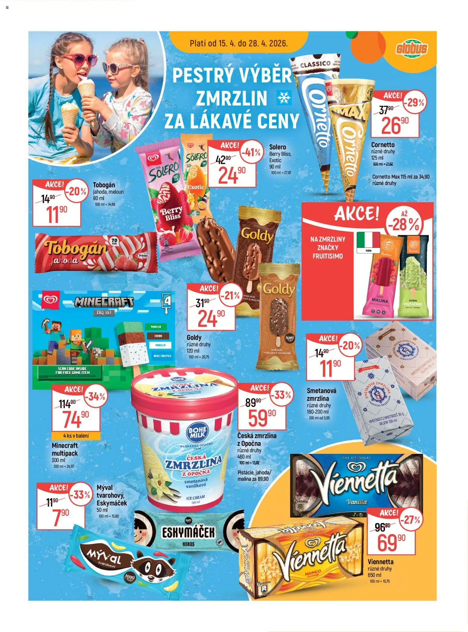 Globus leták - Opava od 22.04.2026 | Strana: 16 | Produkty: Meloun, Globus, Viennetta, Zmrzlina