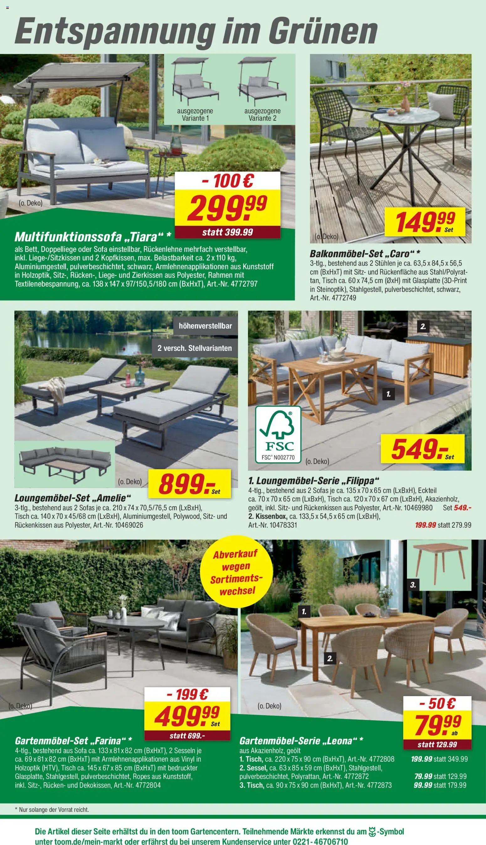 Toom Baumarkt Prospekt 	 – gültig ab 02.05.2026 | Seite: 14 | Produkte: Sofa, Tisch, Liege