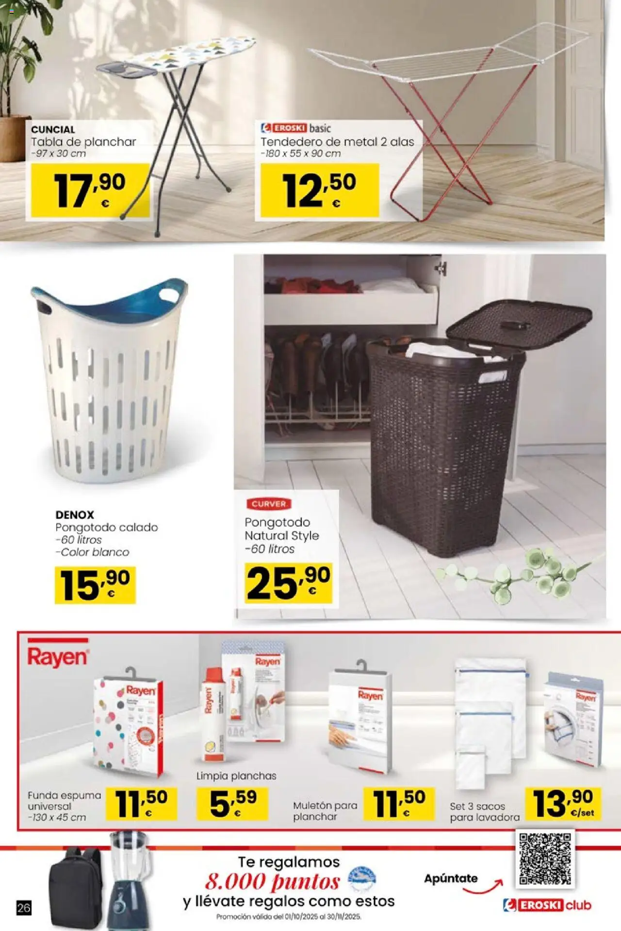 Eroski - Oh! Qué chef │ válido desde el 09.10.2025 | Página: 26 | Productos: Té, Tabla de planchar, Funda, Lavadora