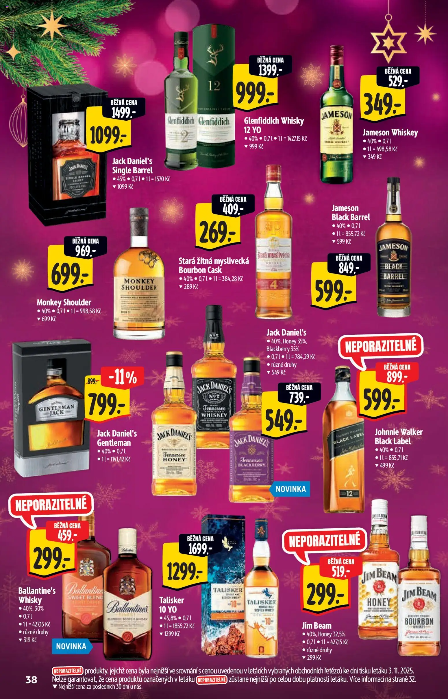 Albert katalog - Hypermarket od 12.11.2025 | Strana: 38 | Produkty: Jim Beam, Bourbon, Whisky, Ballantine's