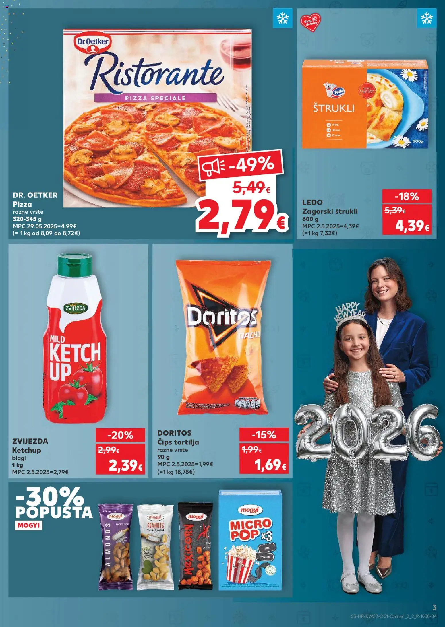 Kaufland katalog | vrijedi od 27.12.2025 | Stranica: 3 | Proizvodi: Pizza, Čips, Ledo