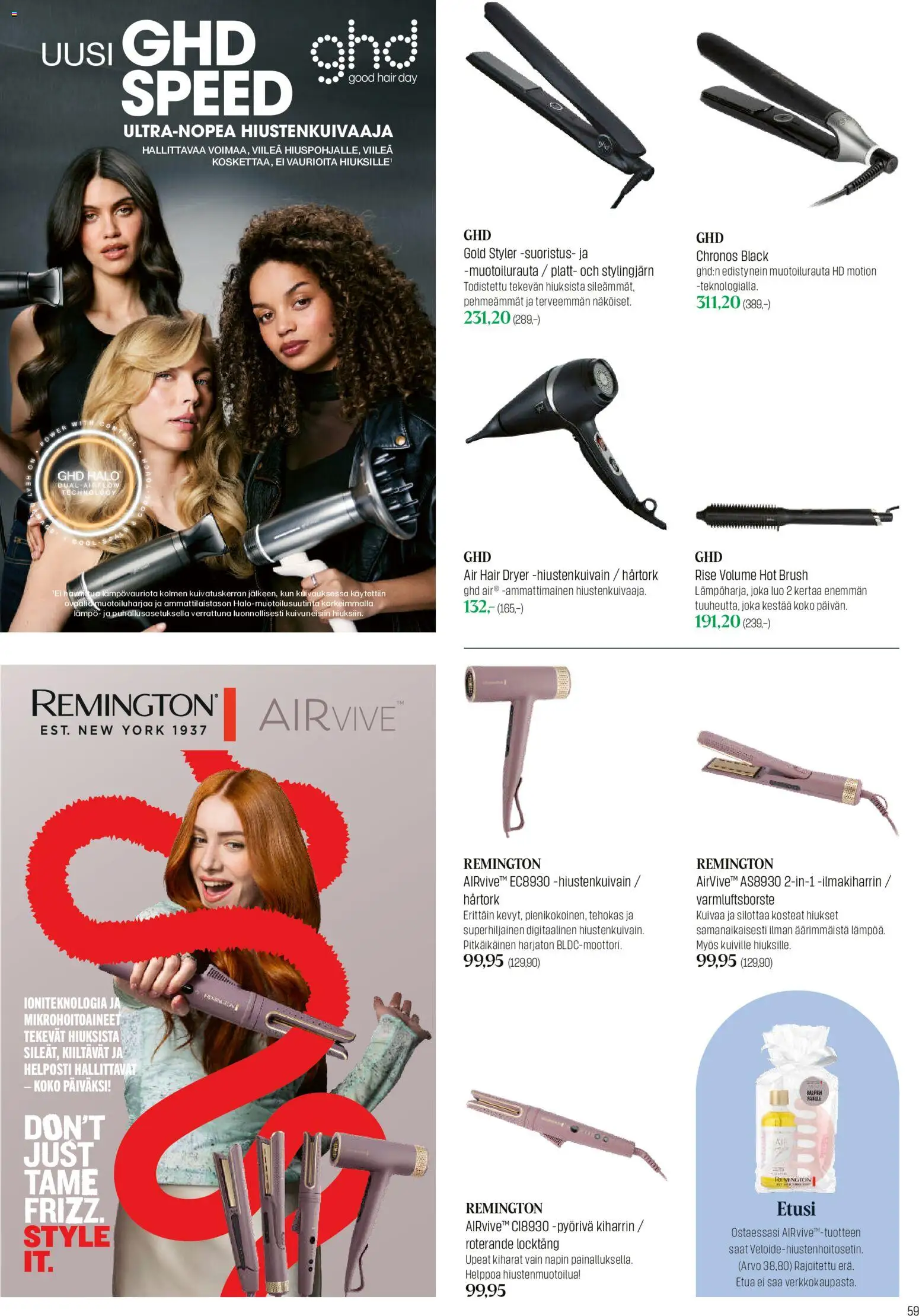 Sokos tarjoukset – voimassa 20.04.2026 alkaen | Sivu: 59 | Tuotteet: Ilmakiharrin, Kiharrin, Hiustenkuivaaja