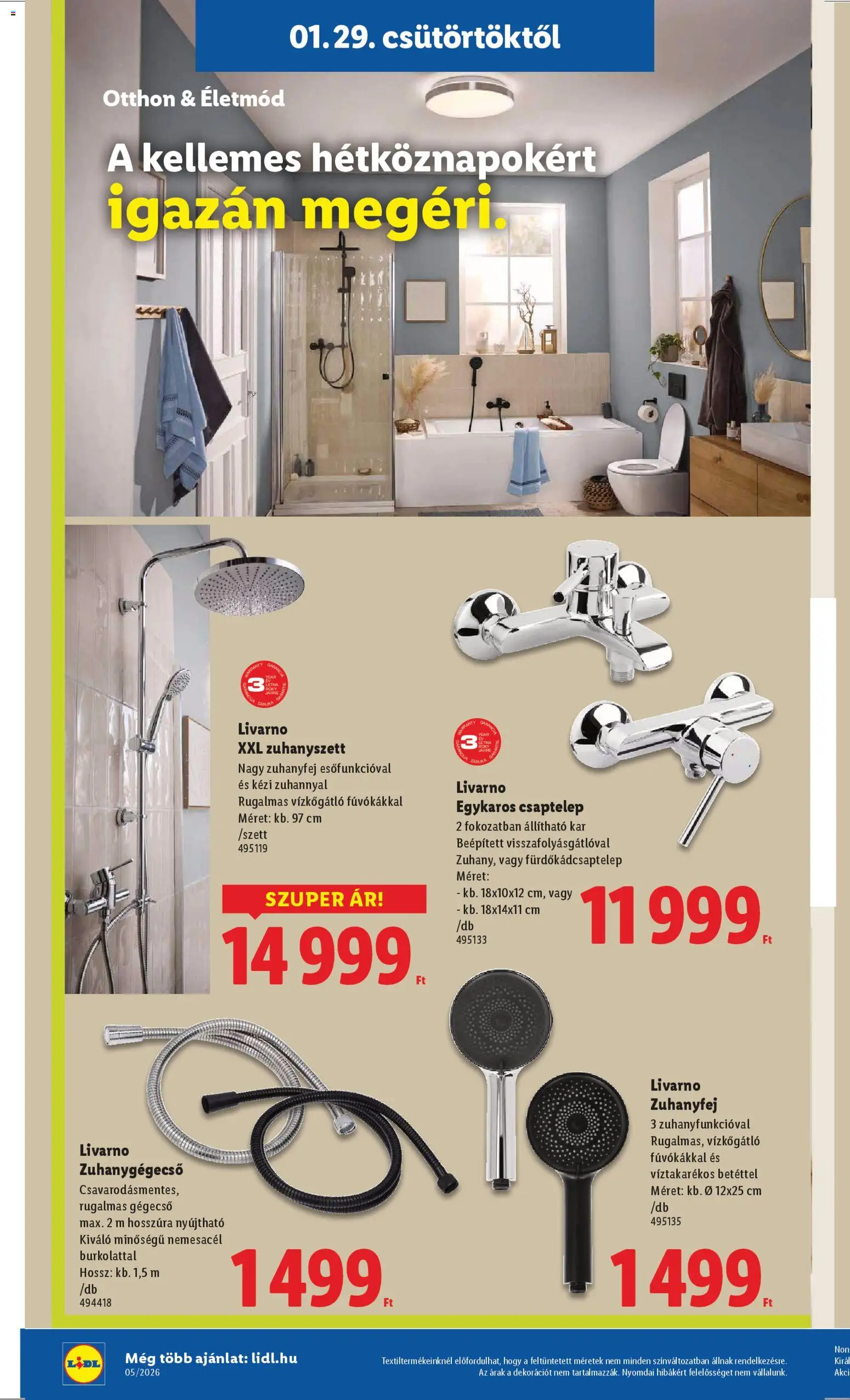 Lidl akciós ujság - amely érvényes a következő dátumtól: 29.01.2026 | Oldal: 6 | Termékek: Csaptelep
