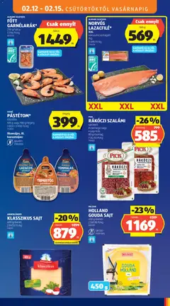 RÁKÓCZI SZALÁMI, szeletelt, csemege vagy paprikás, 80 g/csomag - amely érvényes a következő dátumtól: 12.02.2026 | Oldal: 7 | Termékek: Rákóczi szalámi, Gouda, Szalámi, Pástétom