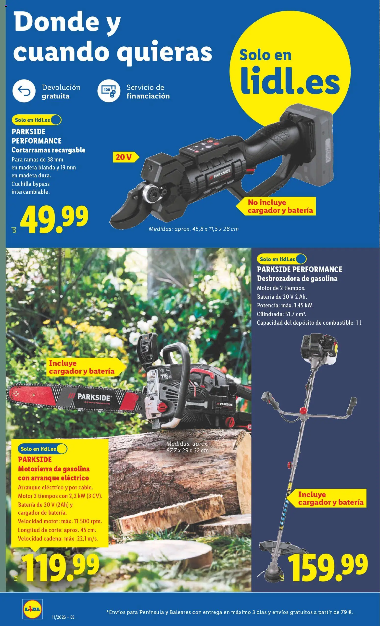 Lidl folleto de bazar │ válido desde el 09.03.2026 | Página: 2 | Productos: Desbrozadora, Motosierra, Batería