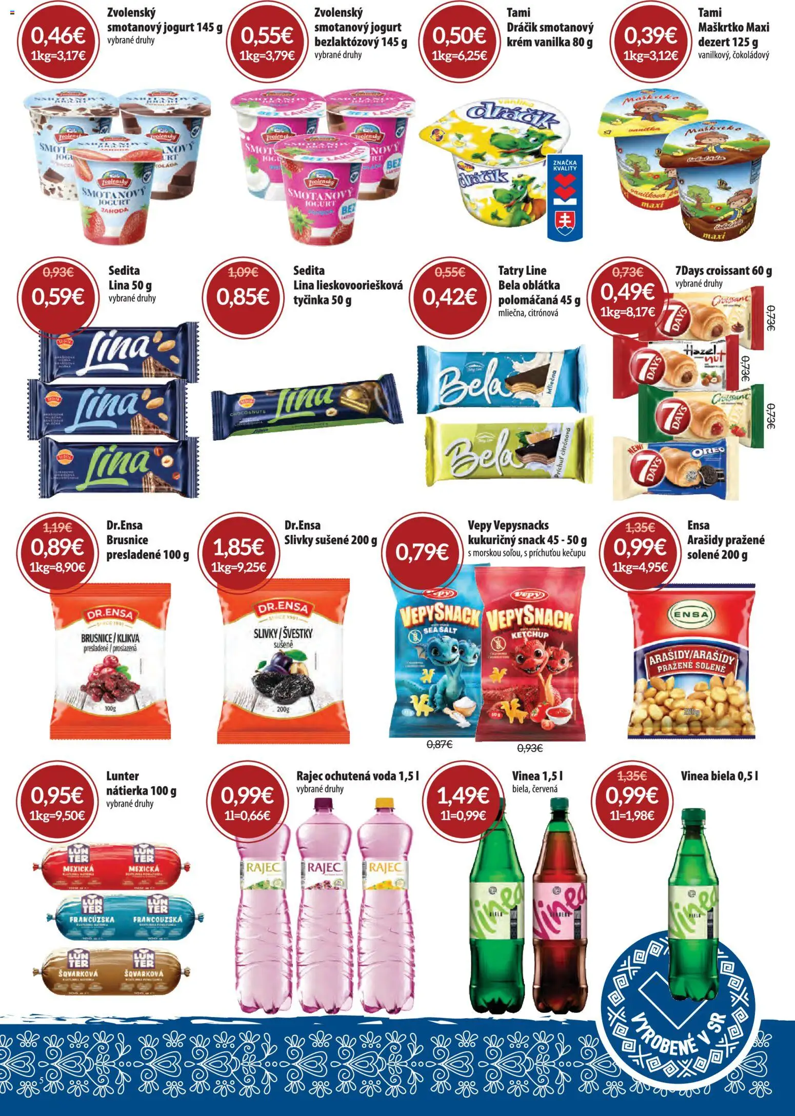 Nové Nitrazdroj akcie – leták je platný od 01.04.2026 | Strana: 5 | Produkty: Jogurt, Croissant, Rajec, Krém