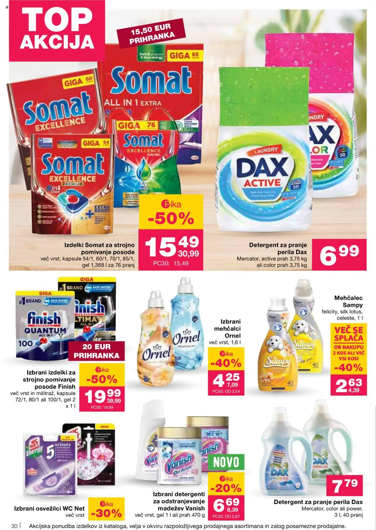 Mercator katalog │ velja od 31.07.2025 | Stran: 32 | Izdelki: Mehčalec, Kos, Detergent