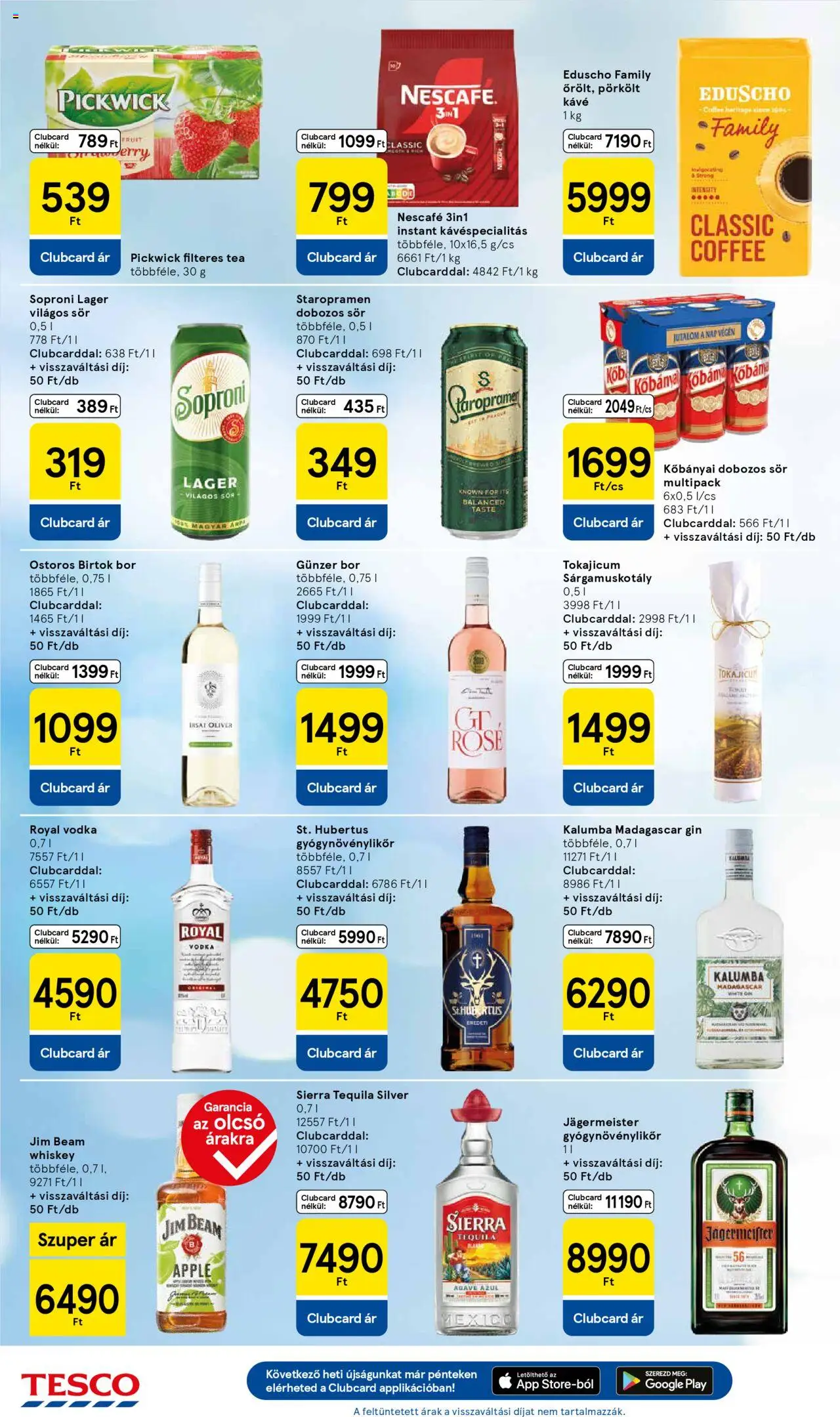 Tesco akciós ujság - amely érvényes a következő dátumtól: 16.10.2025 | Oldal: 8 | Termékek: Jägermeister, Nescafé, Kávé, Bor