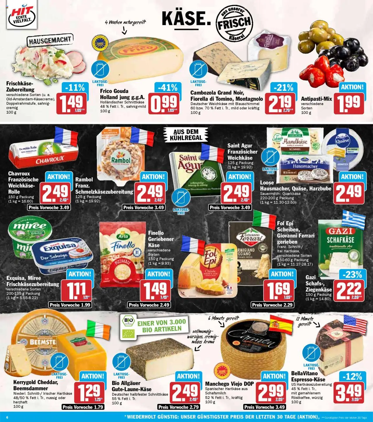 HIT Prospekt 	 – gültig ab 13.10.2025 | Seite: 6 | Produkte: Käse, Gouda, Ziegenkäse, Exquisa