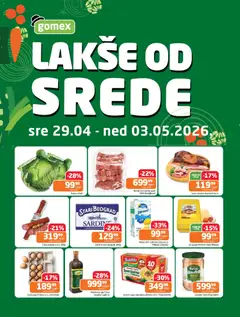Gomex katalog Lakše od srede - pregled Gomex kataloga - važi od 29.04.2026