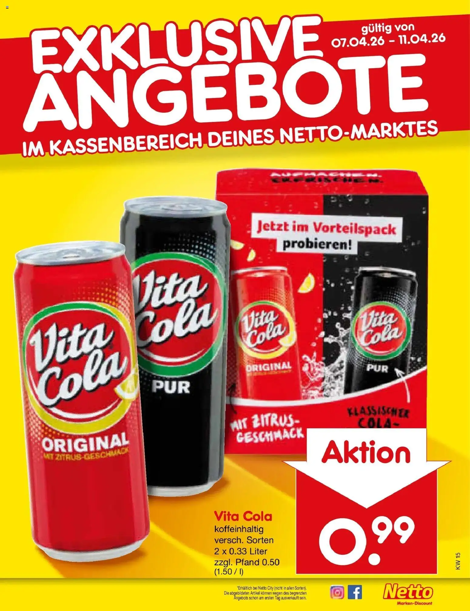 Netto Marken-Discount Prospekt Jüchen	 – gültig ab 05.04.2026 | Seite: 25 | Produkte: Cola, Vita cola