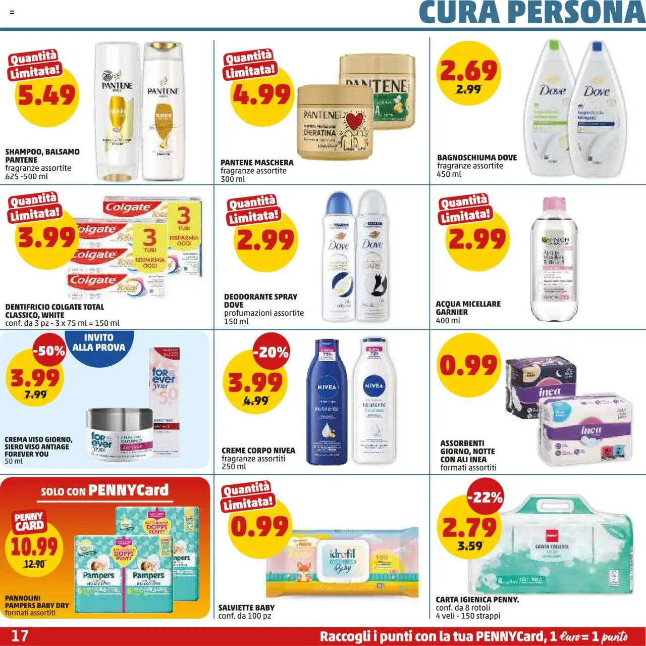 Volantino PENNY del 11.09.2025 | Pagina: 17 | Prodotti: Carta igienica, Bagnoschiuma, Deodorante, Crema viso